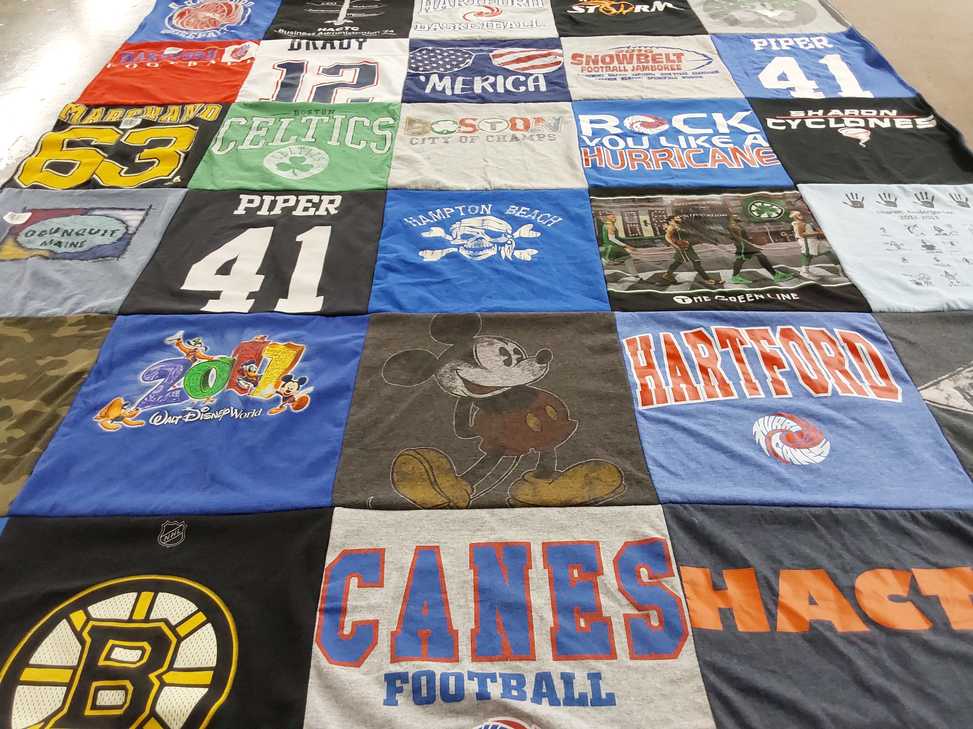 T-shirt quilt featuring boston celtics, hartford whalers by Rachel from VT