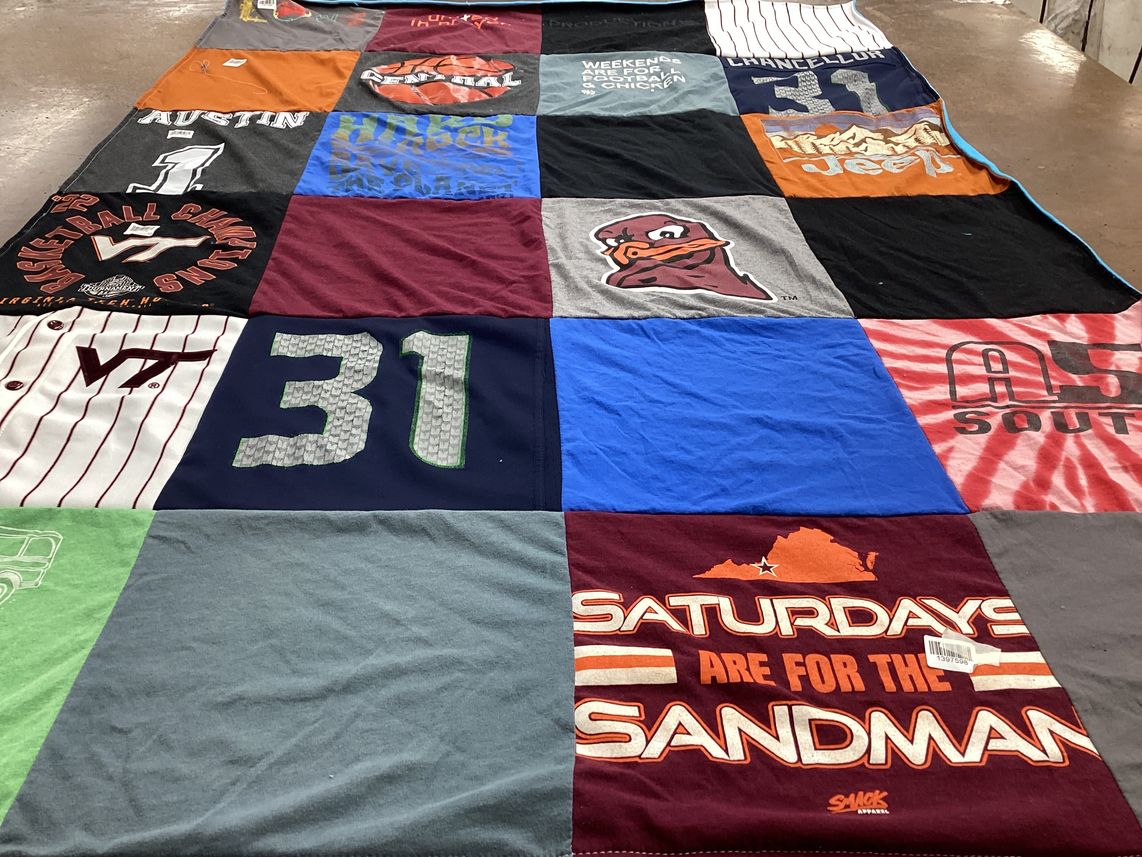 T-shirt quilt from virginia tech university by Melissa from GA
