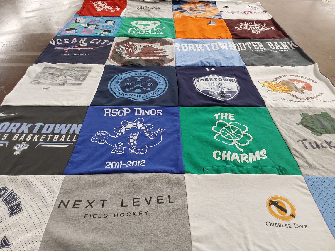 T-shirt quilt featuring yorktown basketball team by Lauren from VA