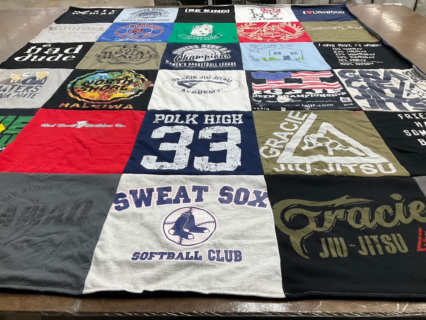 T-shirt quilt from polk high school by Mark from CA