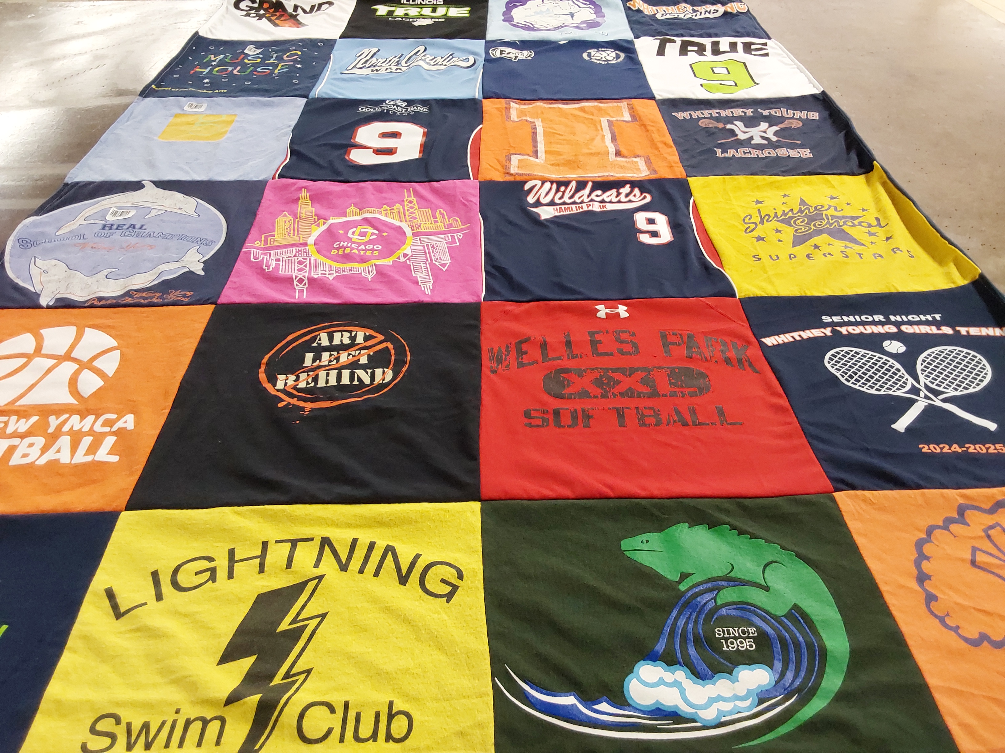 T-shirt quilt featuring whitney young girls tennis team by Megan from IL