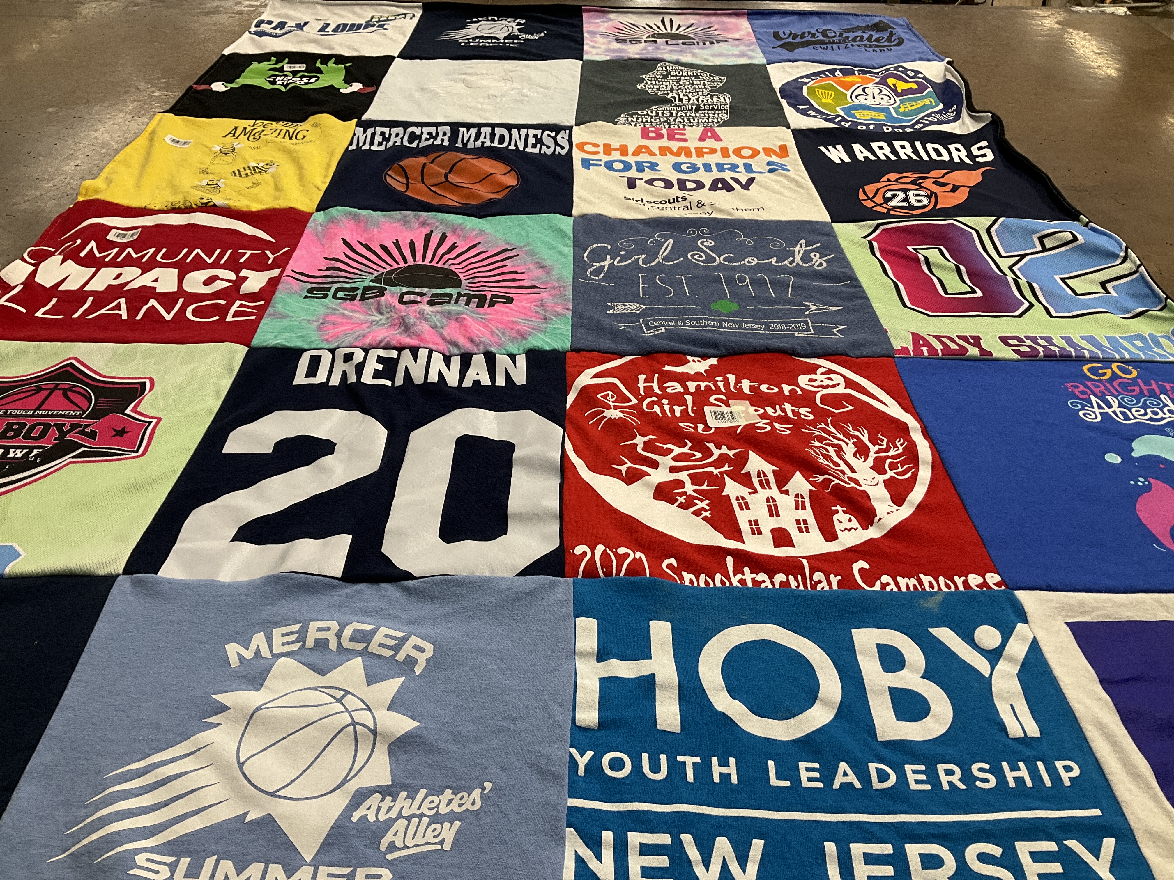 T-shirt quilt featuring warriors by Rachel from NJ