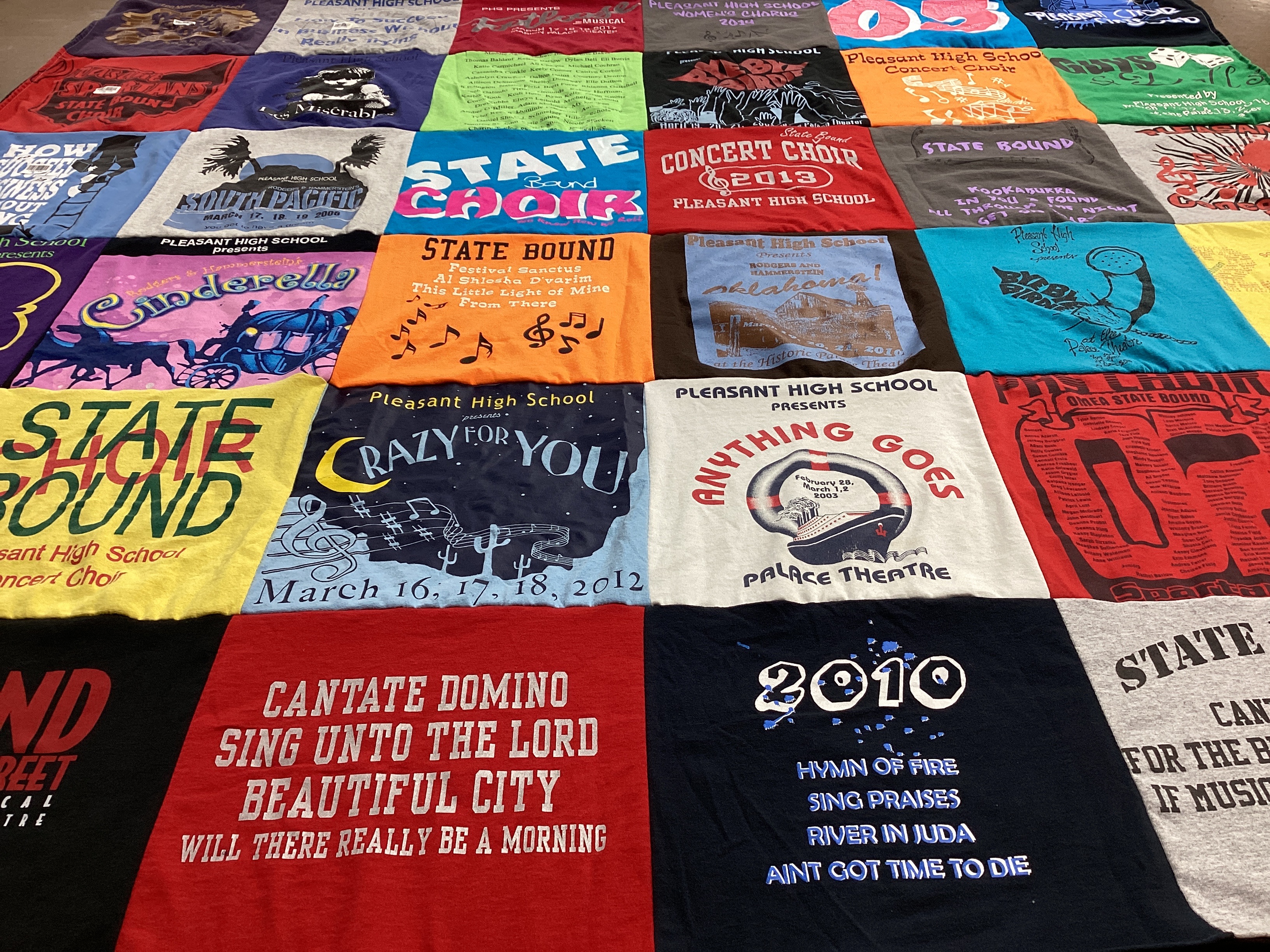 T-shirt quilt from pleasant high school by Lynette from OH