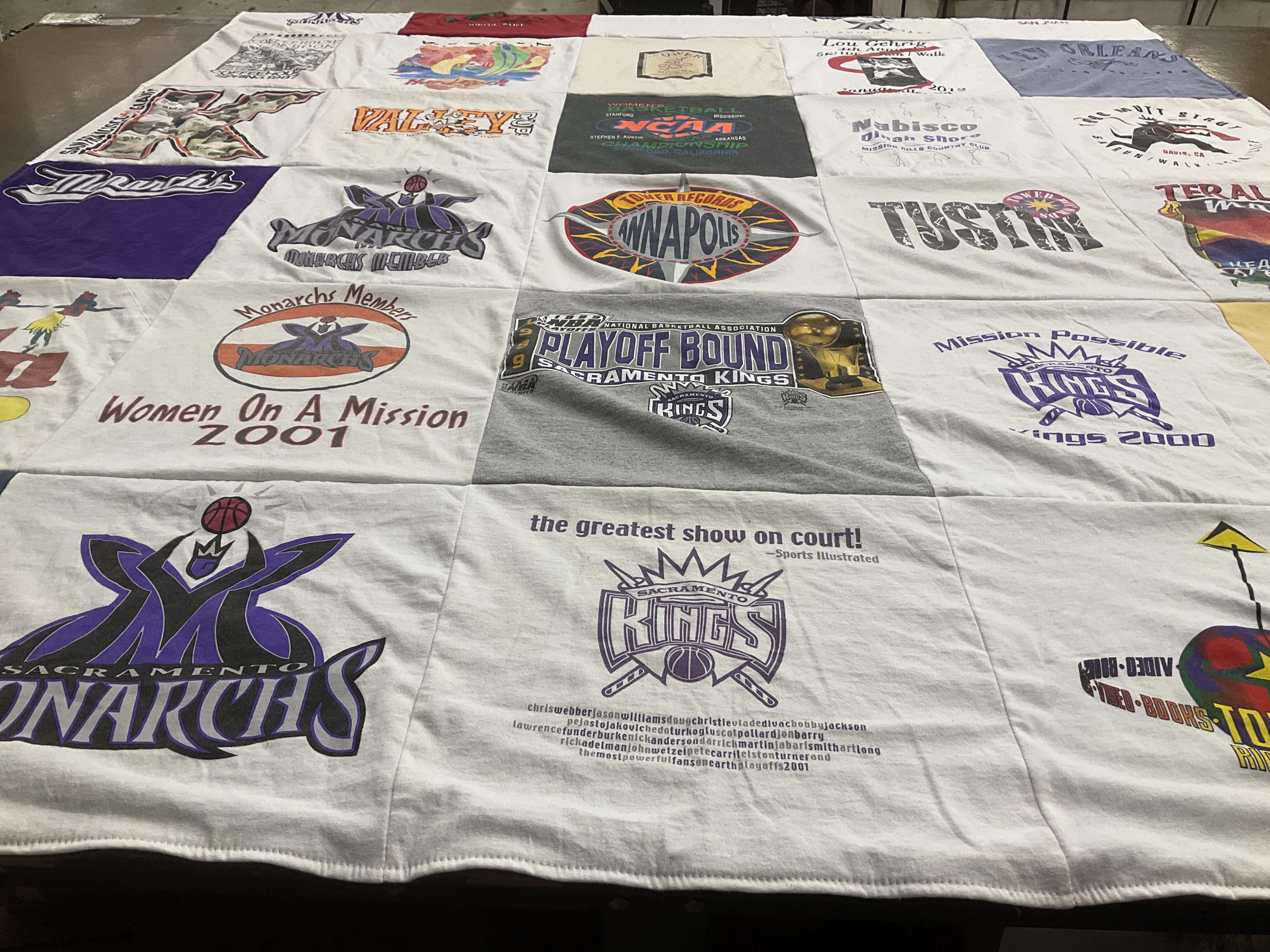 T-shirt quilt featuring sacramento kings, sacramento monarchs by Katherine from CA