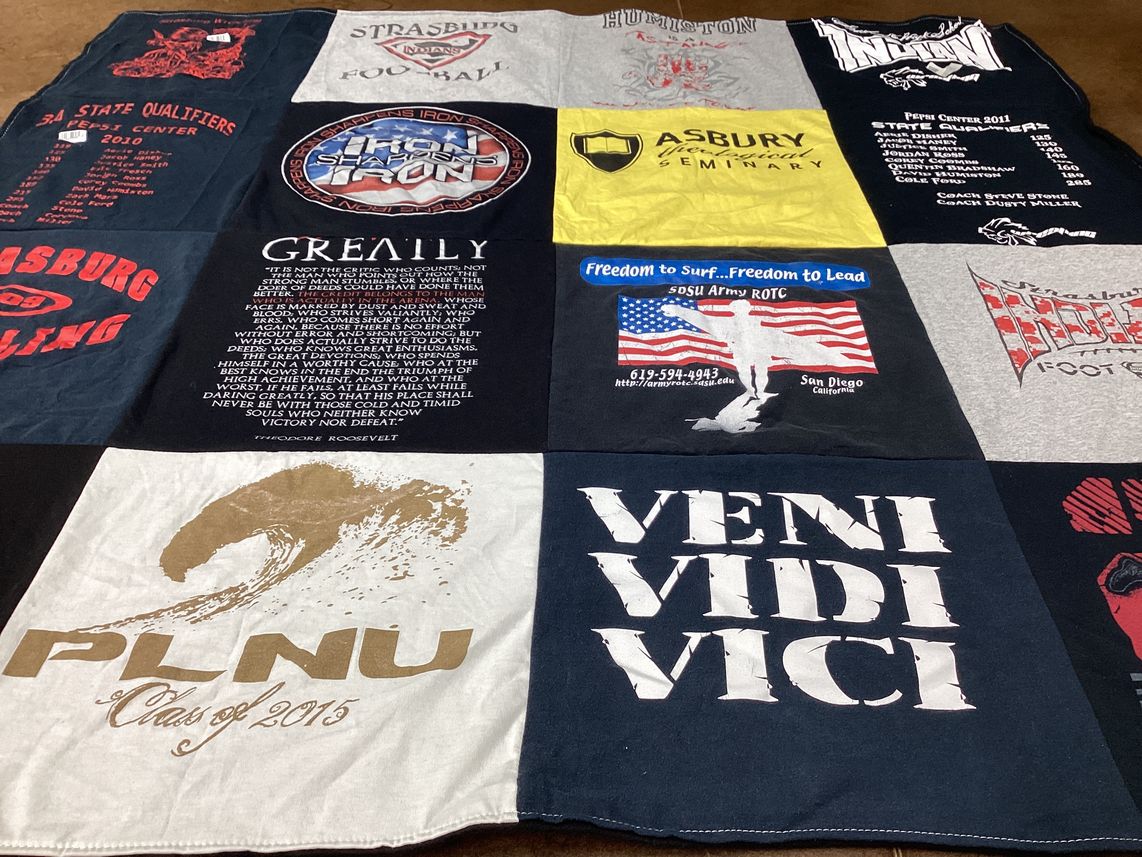 T-shirt quilt featuring strasburg football, humiston by Linda from TX