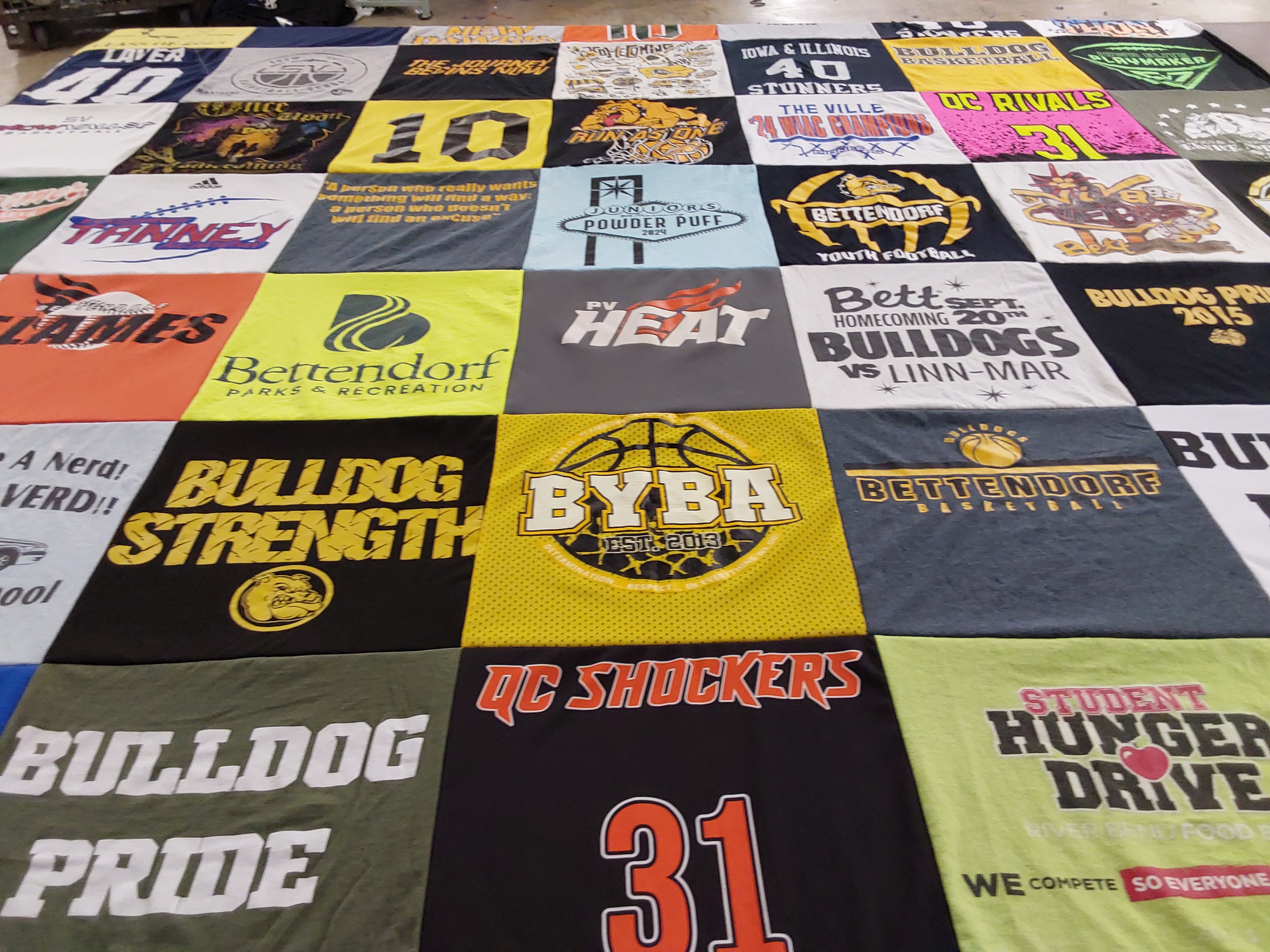 T-shirt quilt featuring bettendorf basketball, qc shockers by Katherine from IA