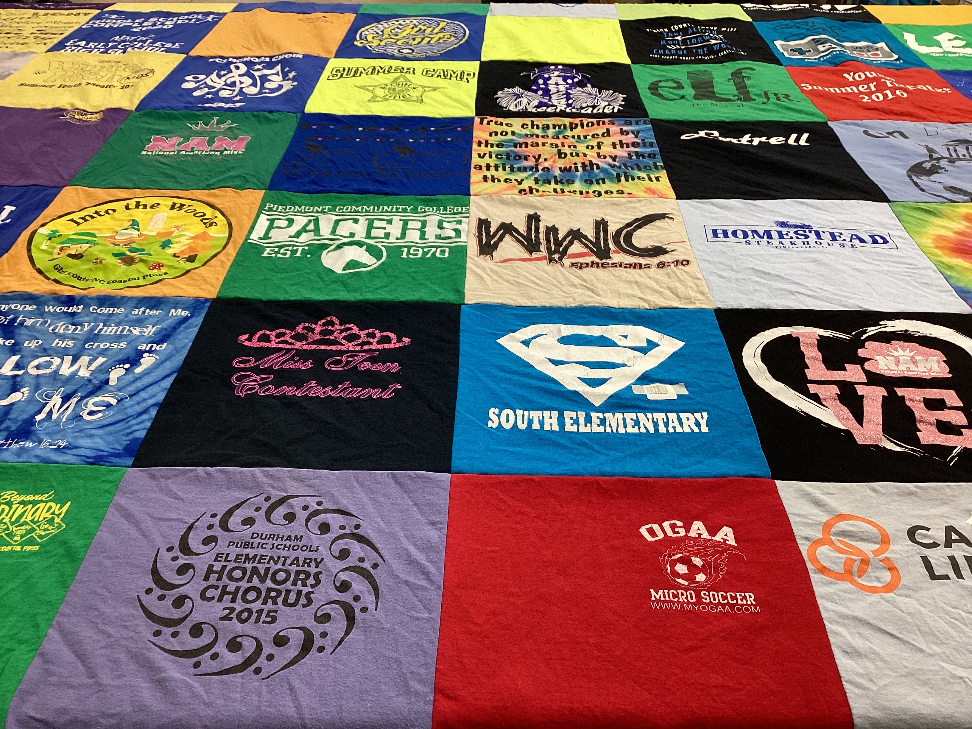 T-shirt quilt featuring south elementary by Linda from NC
