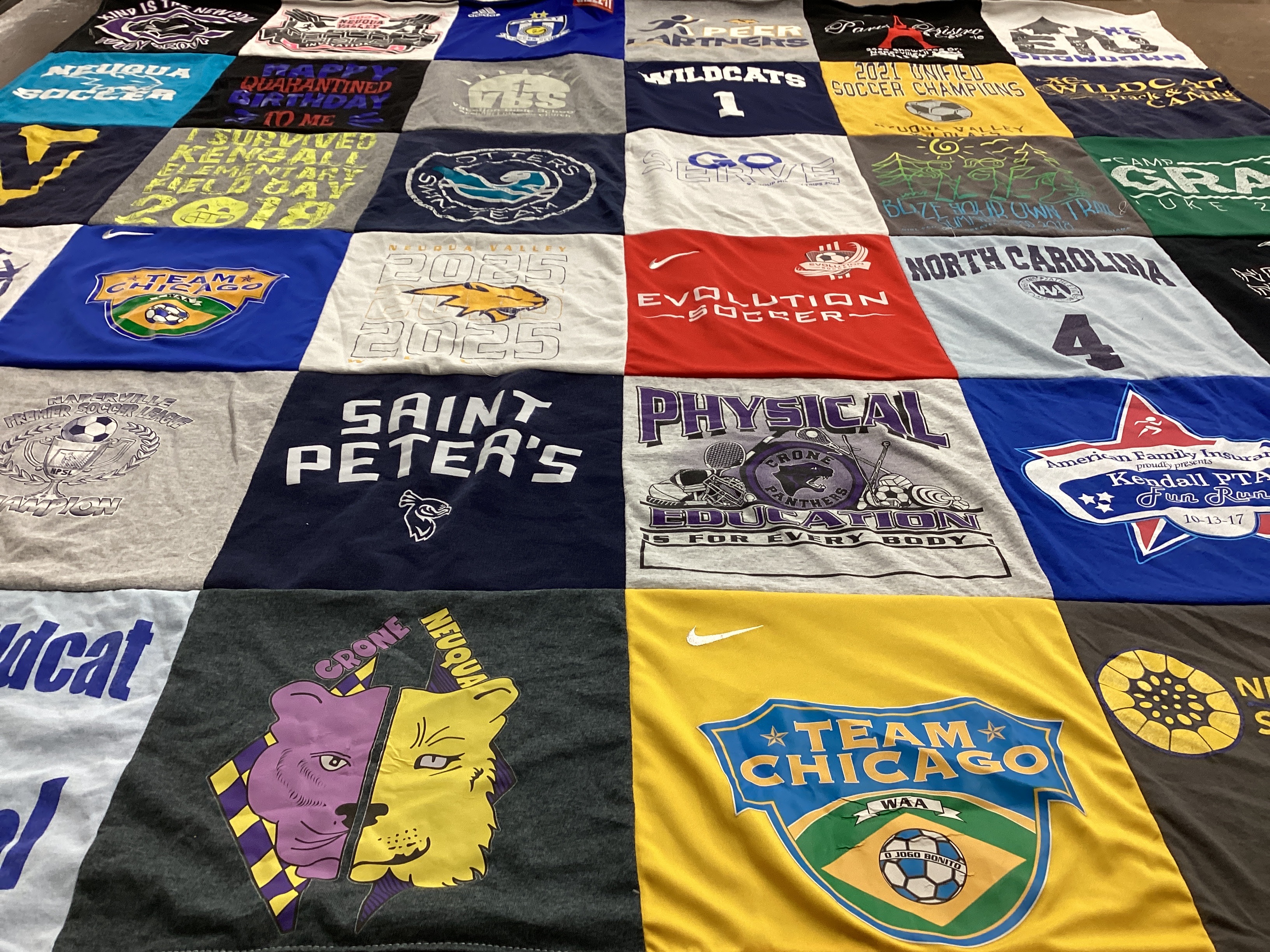 T-shirt quilt featuring team chicago by Judy from IL