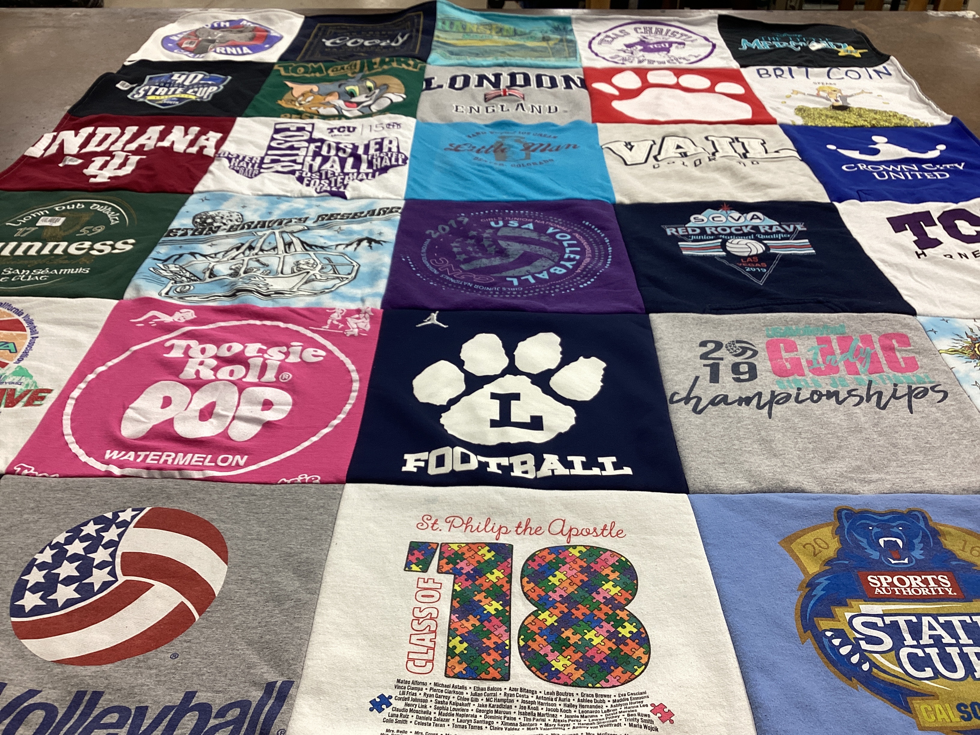T-shirt quilt featuring red rock rally by Sara from CA