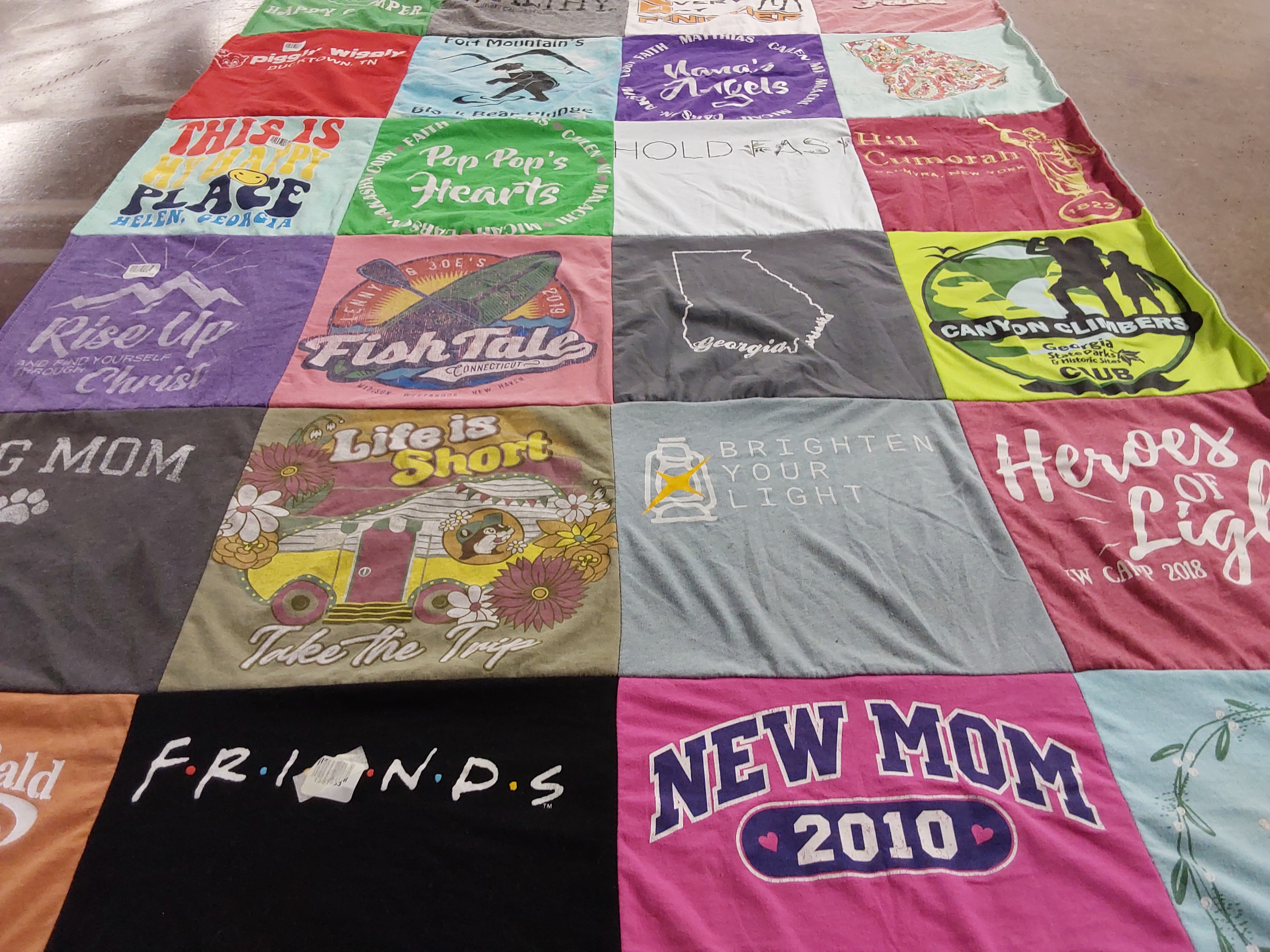 T-shirt quilt with travel, friendship themes by Ashleigh from NC