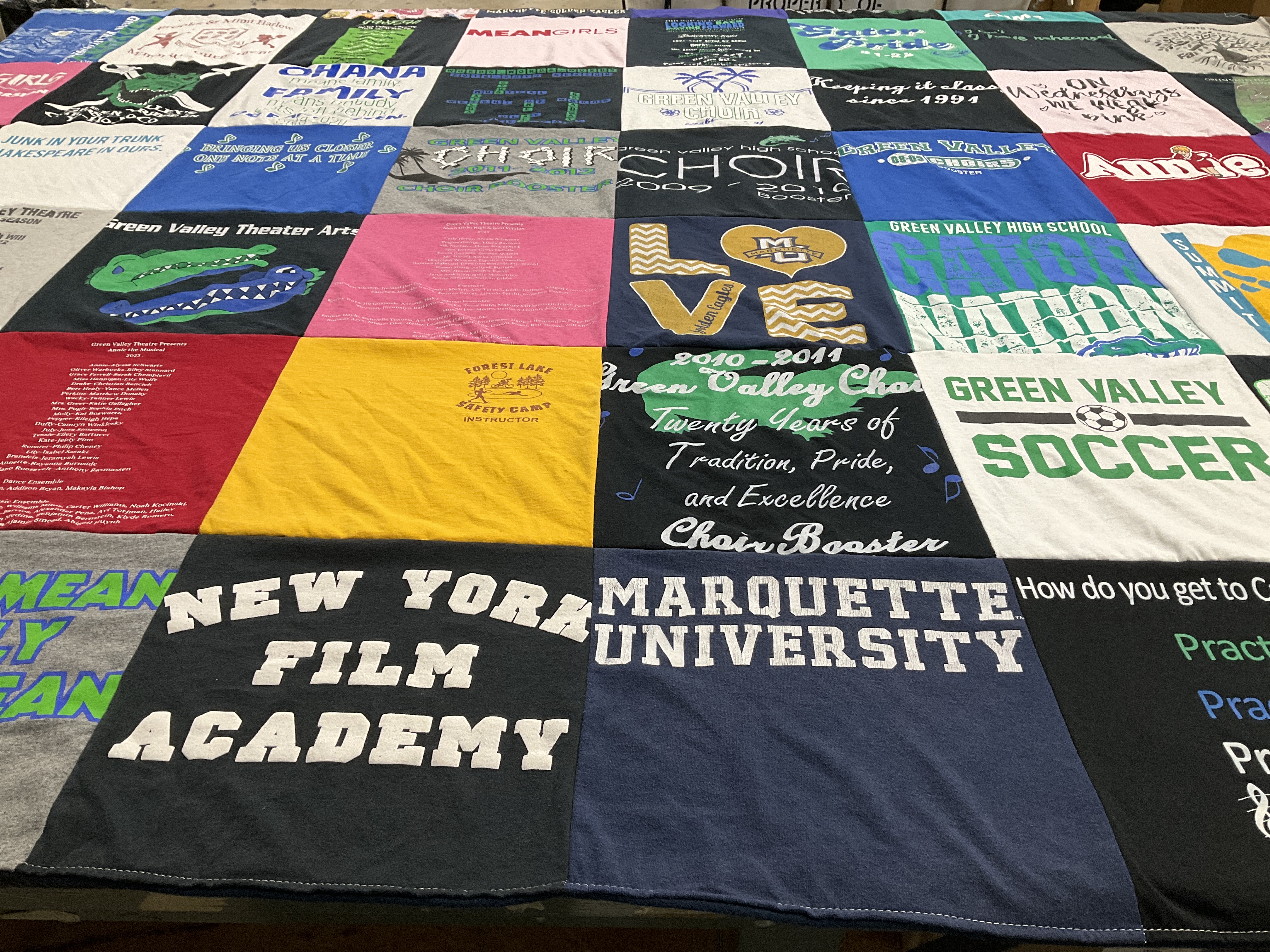 T-shirt quilt featuring green valley high school soccer by Alice  from NV