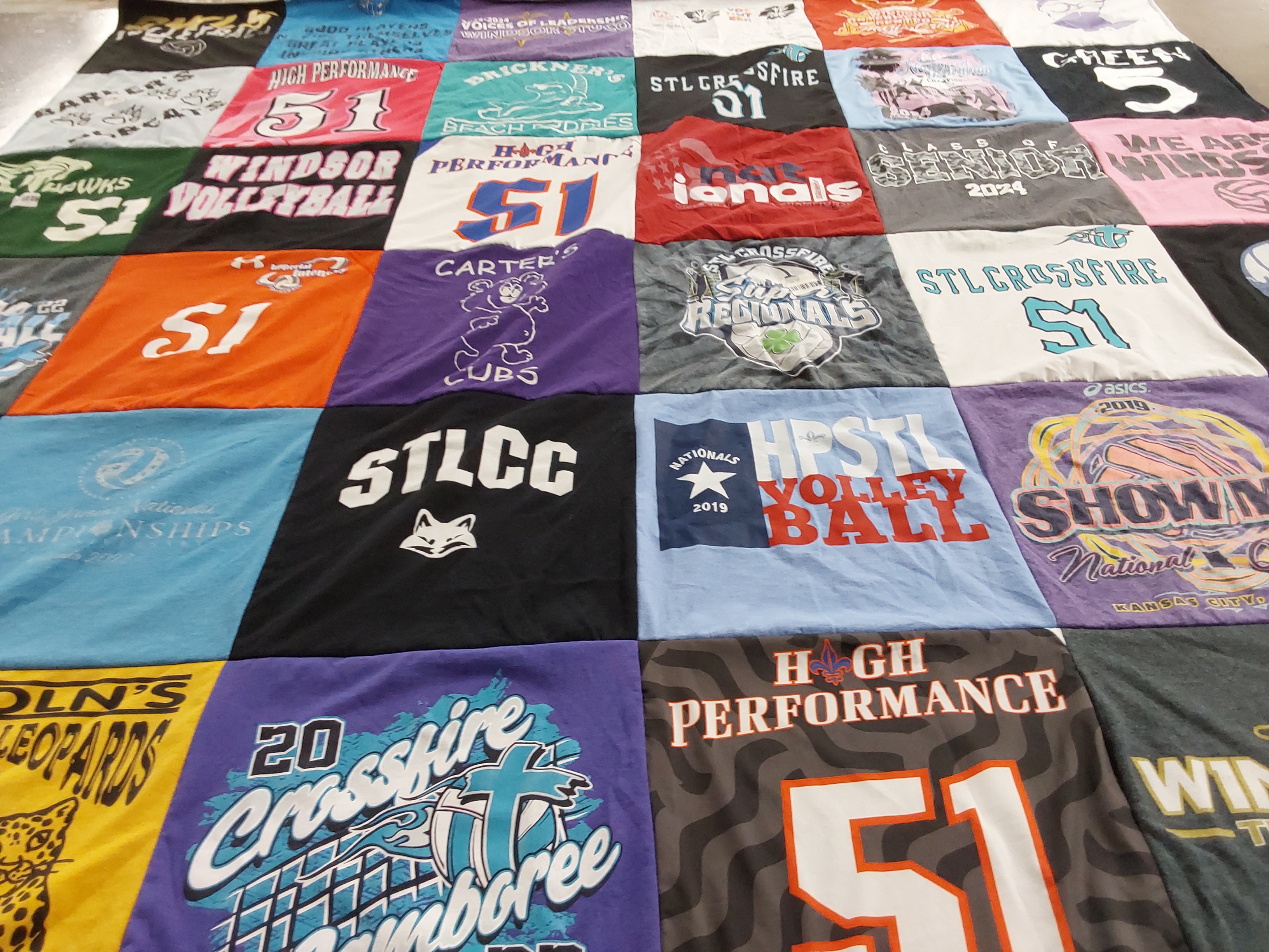 T-shirt quilt featuring windsor volleyball team, st. louis crossfire team by Krista from MO