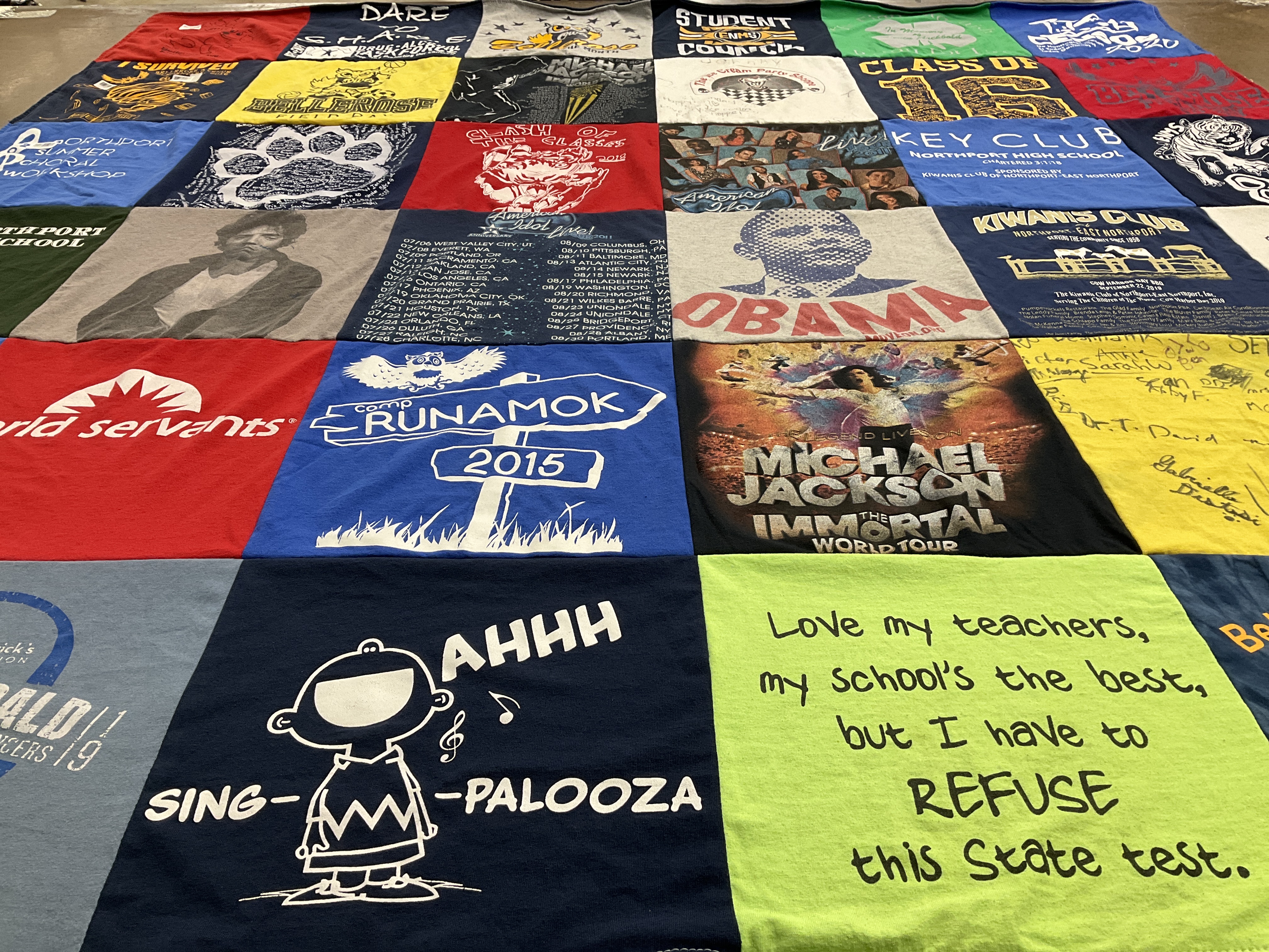 T-shirt quilt from northport high school by Stacy from NY