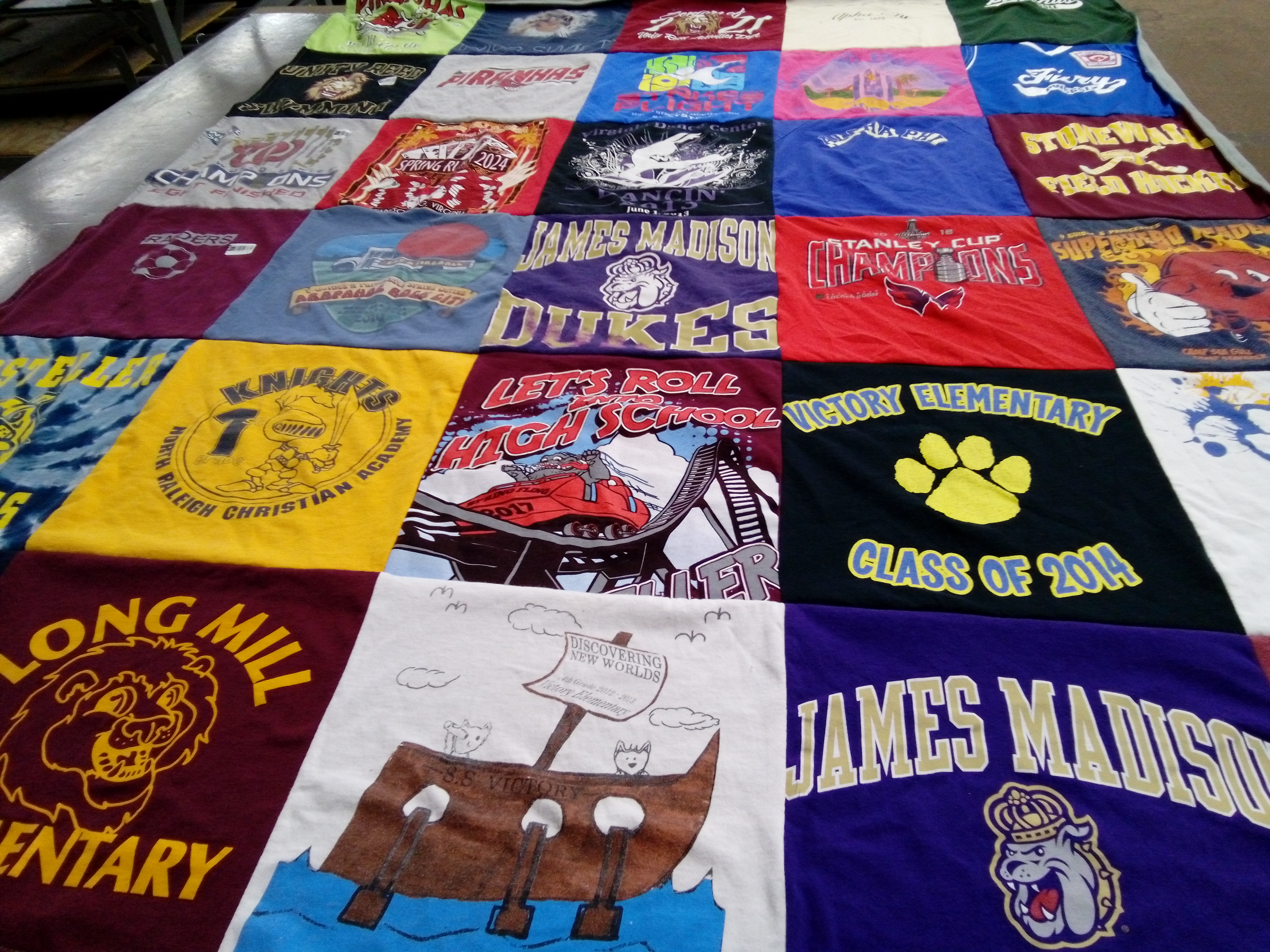 T-shirt quilt featuring james madison dukes, victory elementary by Michelle from VA