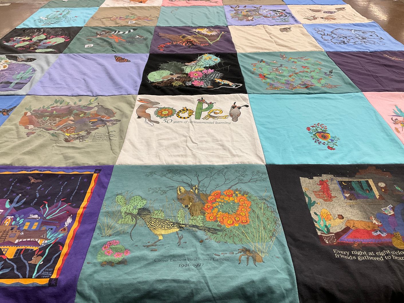 T-shirt quilt from cooper environmental science campus by Meg from AZ