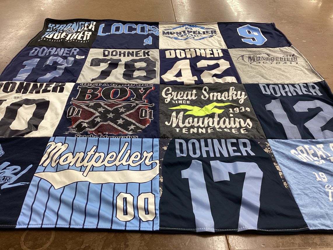 T-shirt quilt featuring montpelier football by Torrey from OH