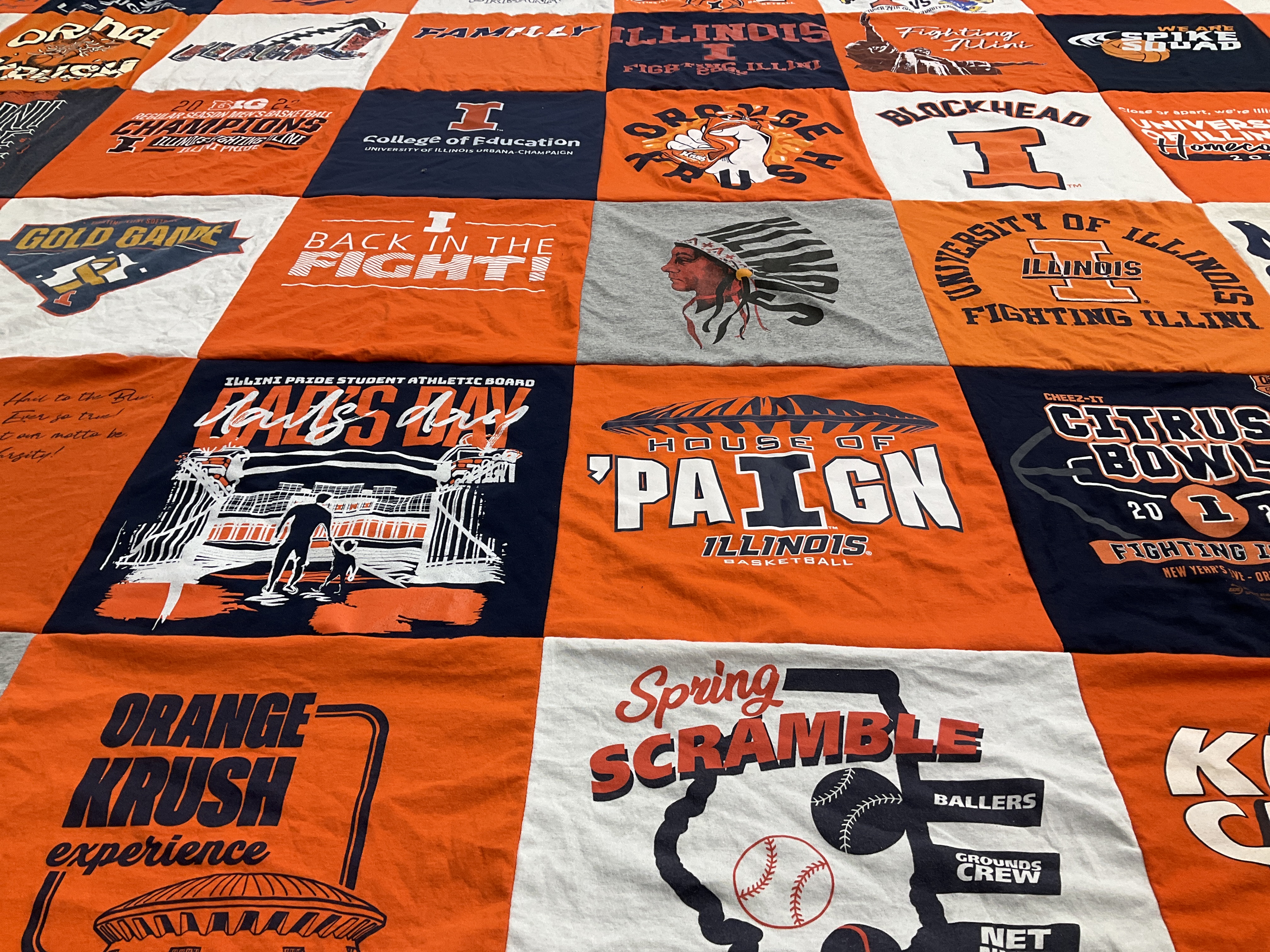T-shirt quilt featuring illinois fighting illini basketball by Pam from IL