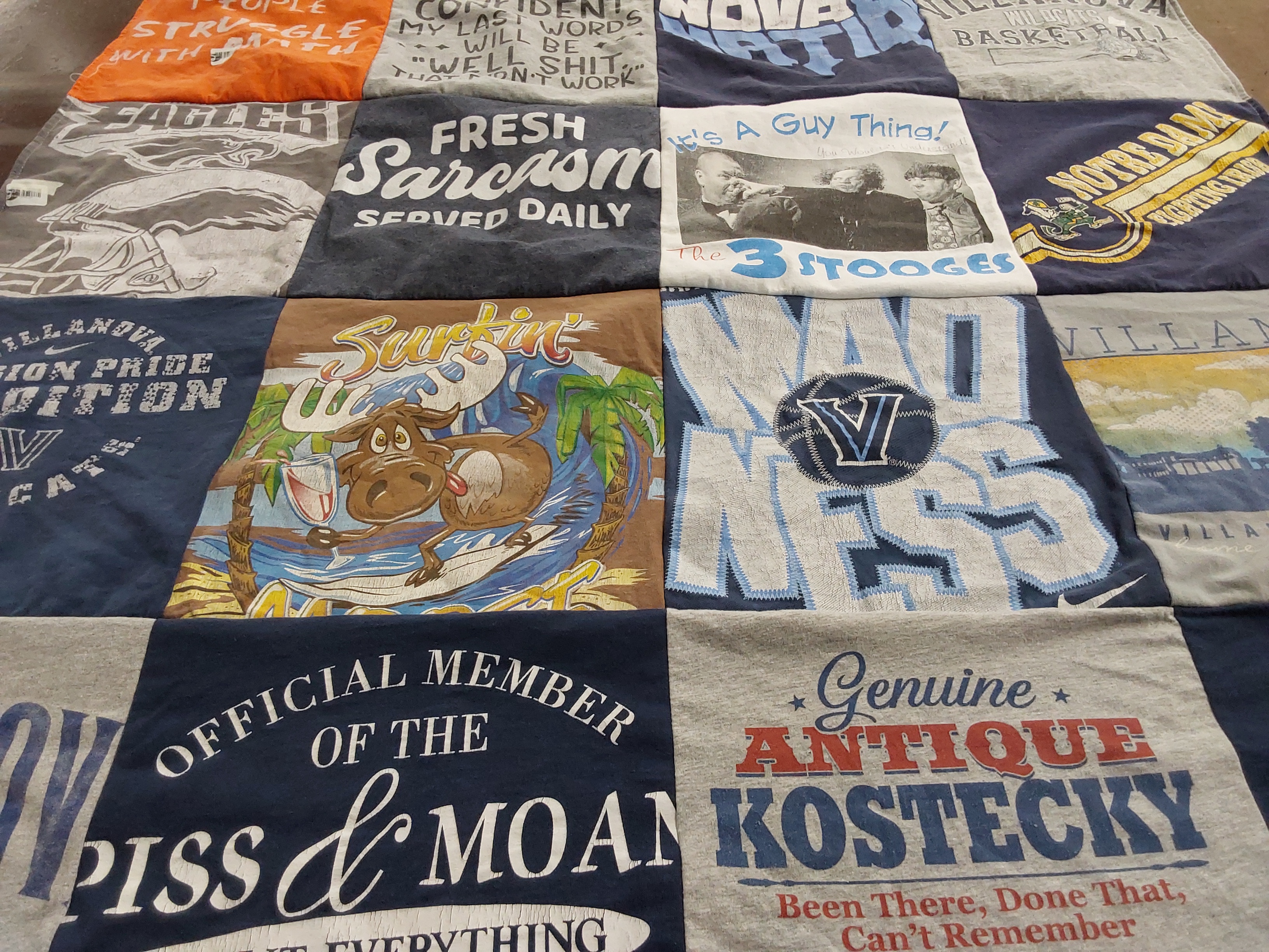 T-shirt quilt featuring villanova university basketball by robin from PA