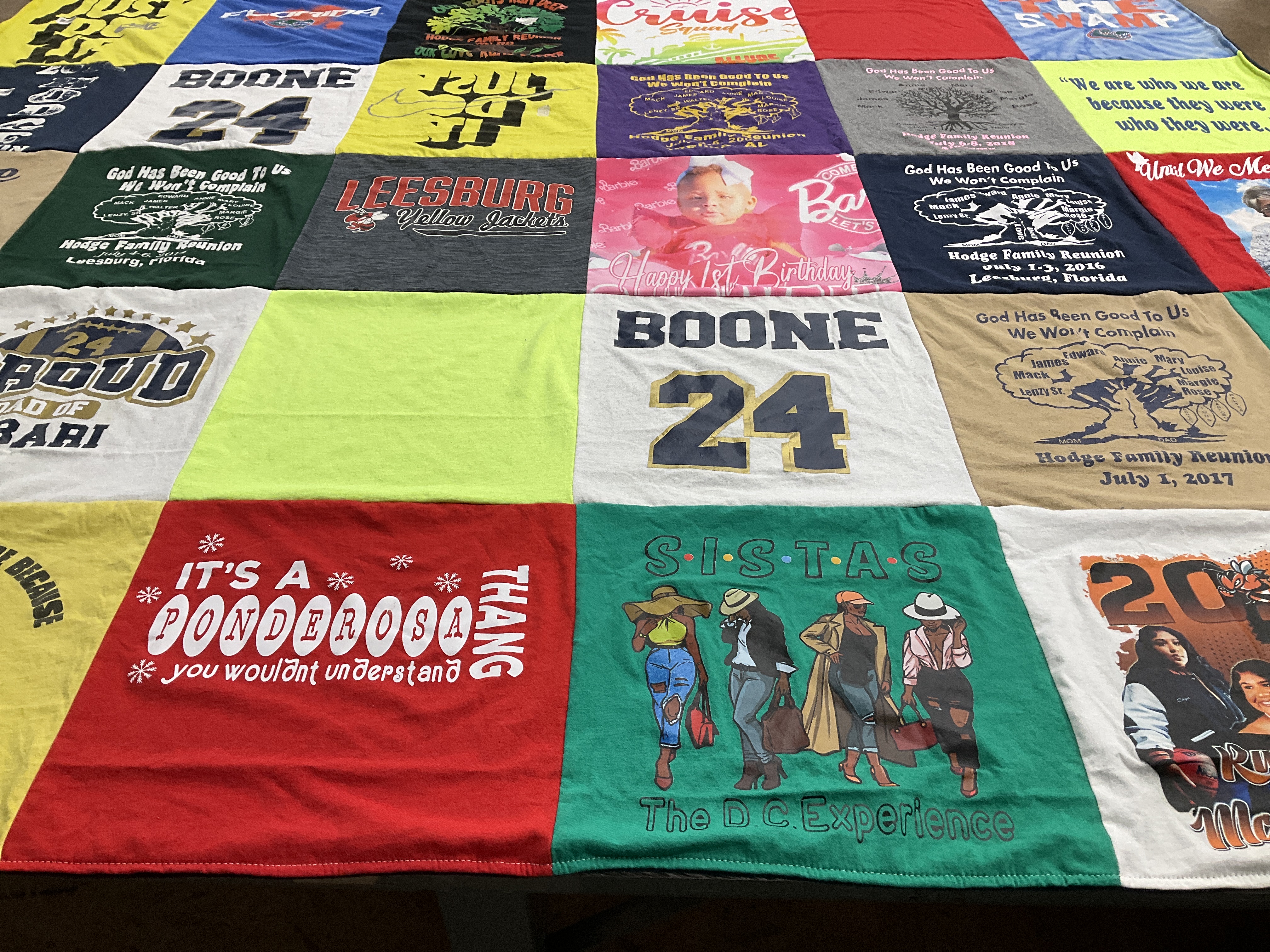 T-shirt quilt featuring leesburg yellow jackets by Debra from FL