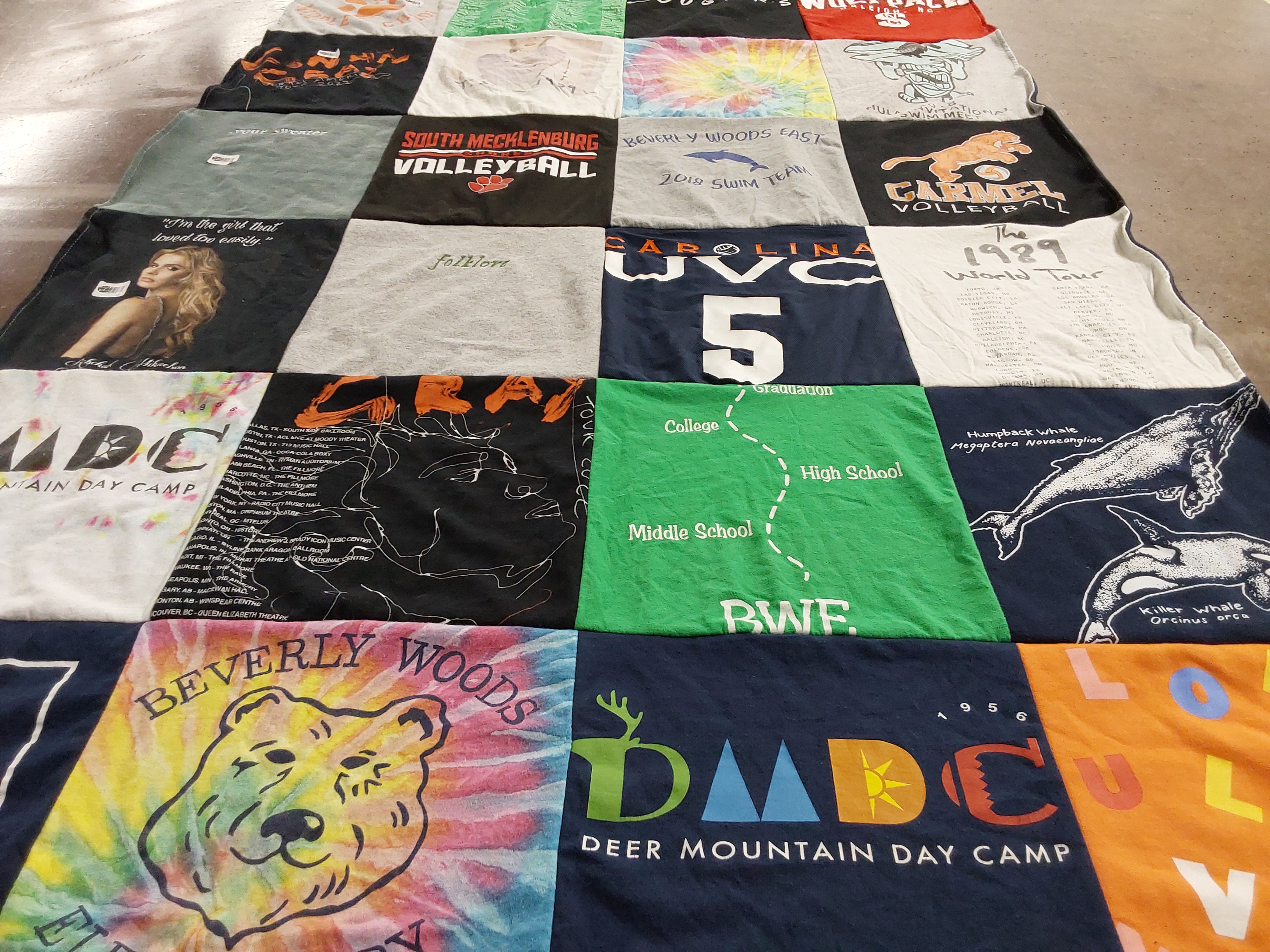 T-shirt quilt featuring south mecklenburg volleyball, carmel volleyball by Tara from NC