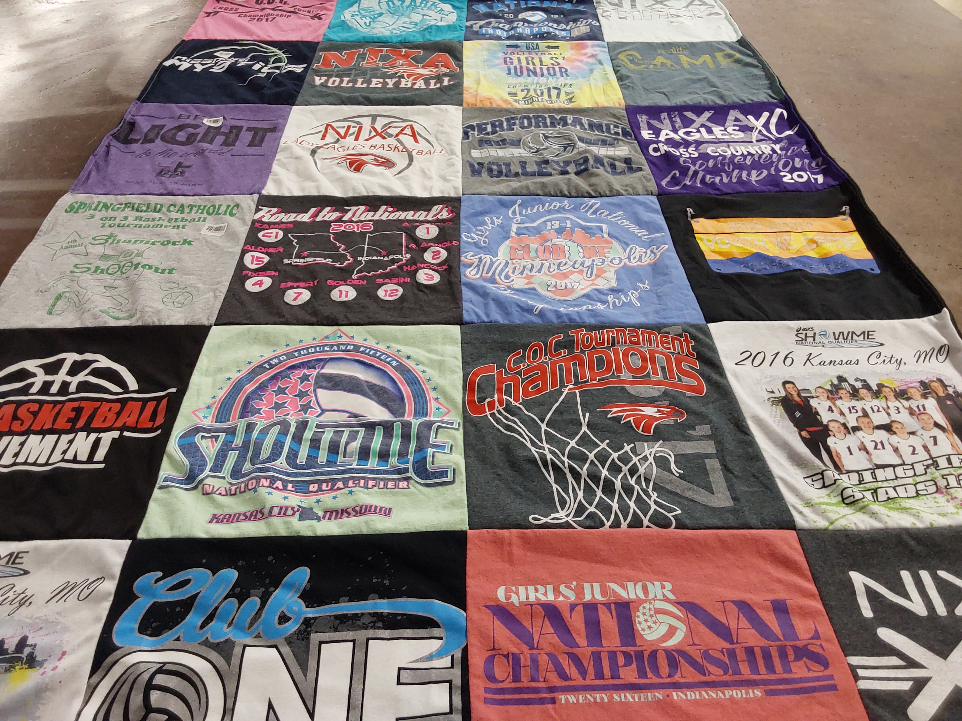 T-shirt quilt featuring nixa eagles by Patti from MO
