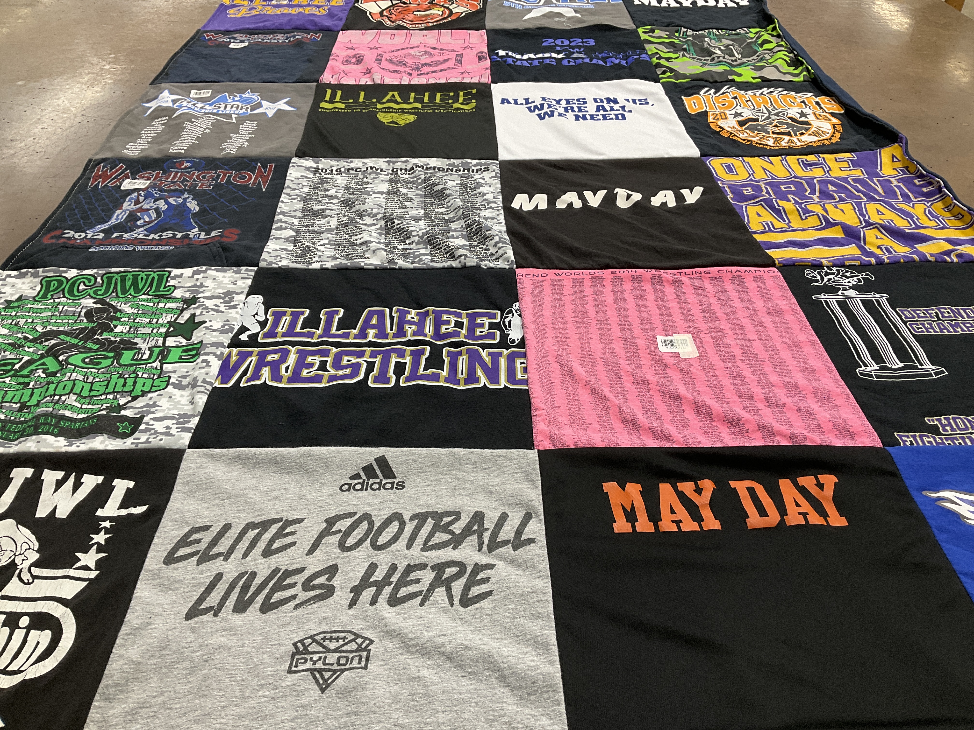 T-shirt quilt featuring pcjwl by Brandi from WA