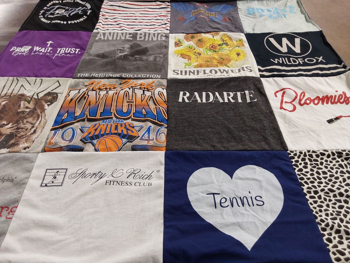 T-shirt quilt featuring new york knicks by Rosemary from NJ