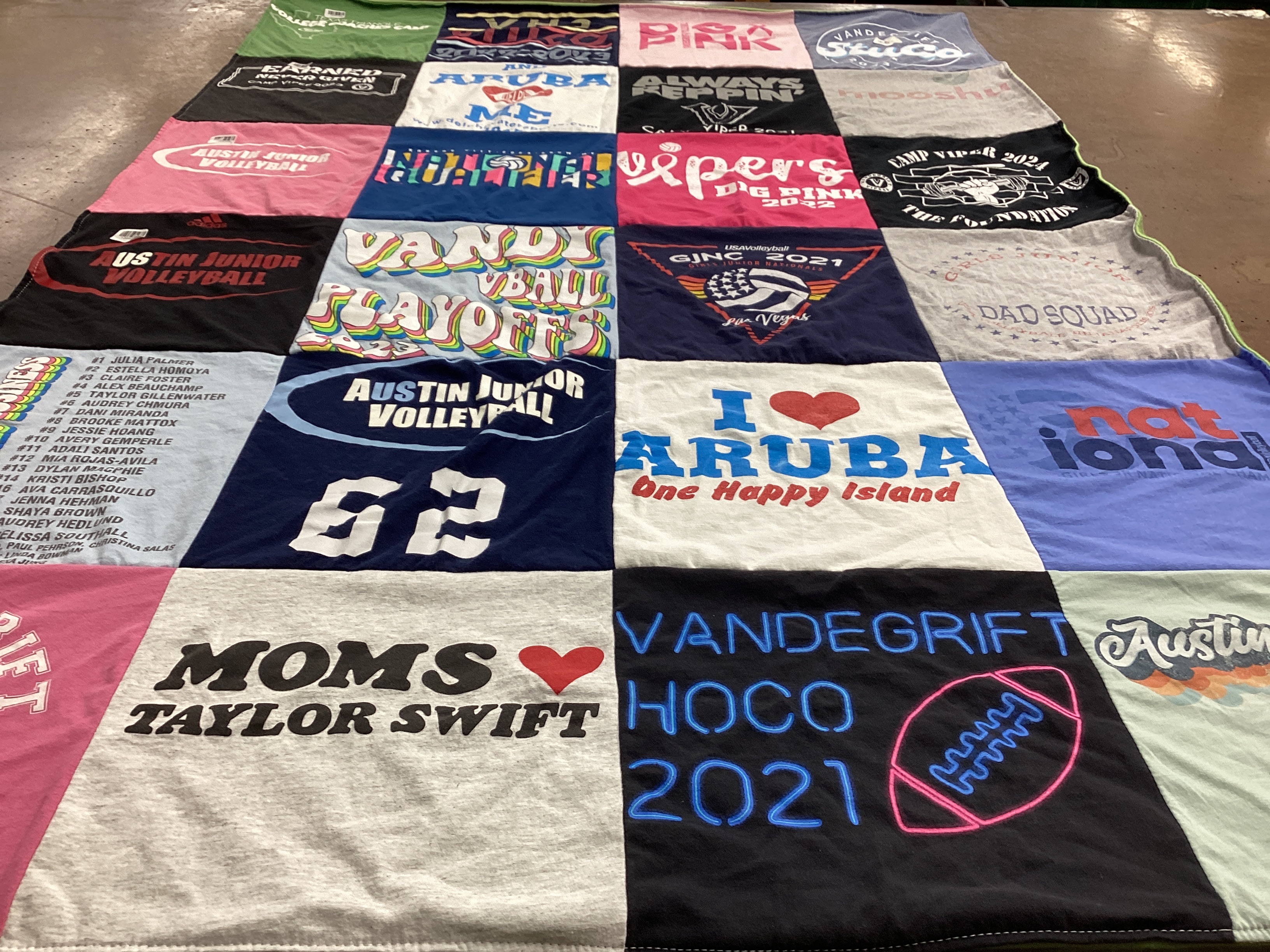 T-shirt quilt from vandegrift high school by Ellen from TX