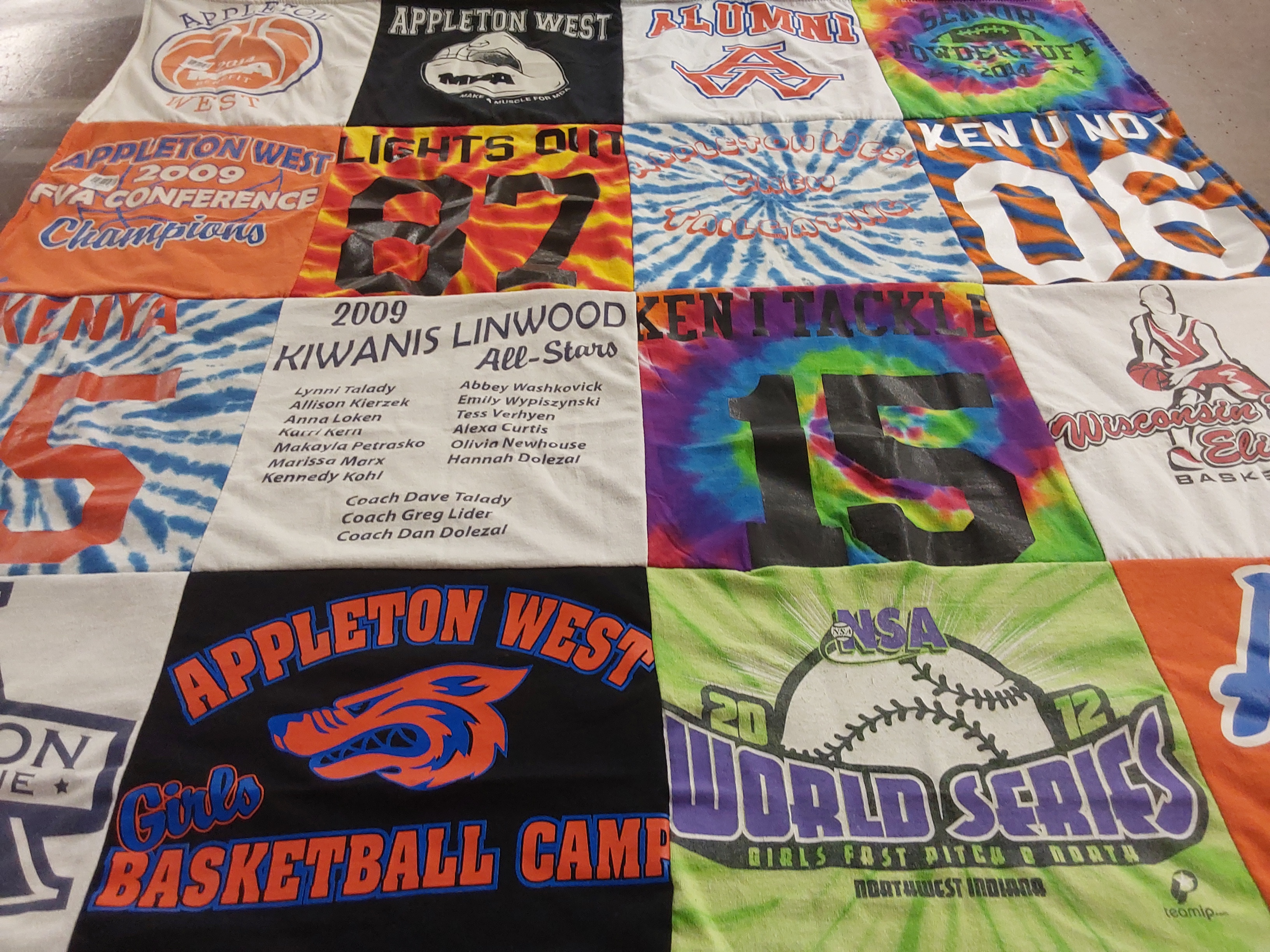 T-shirt quilt featuring appleton west girls basketball team by Shawn from WI