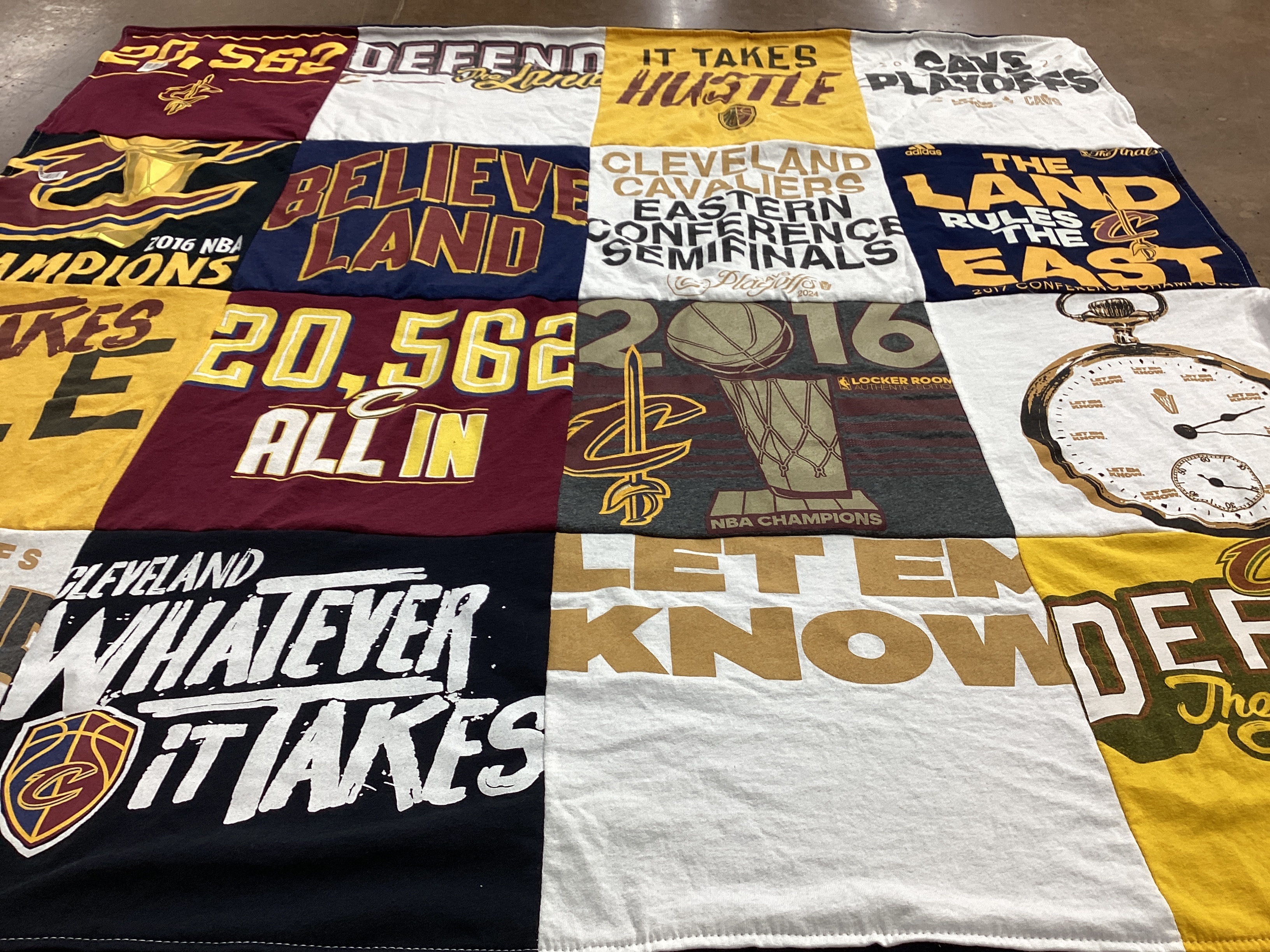 T-shirt quilt featuring cleveland cavaliers by Kelly from OH