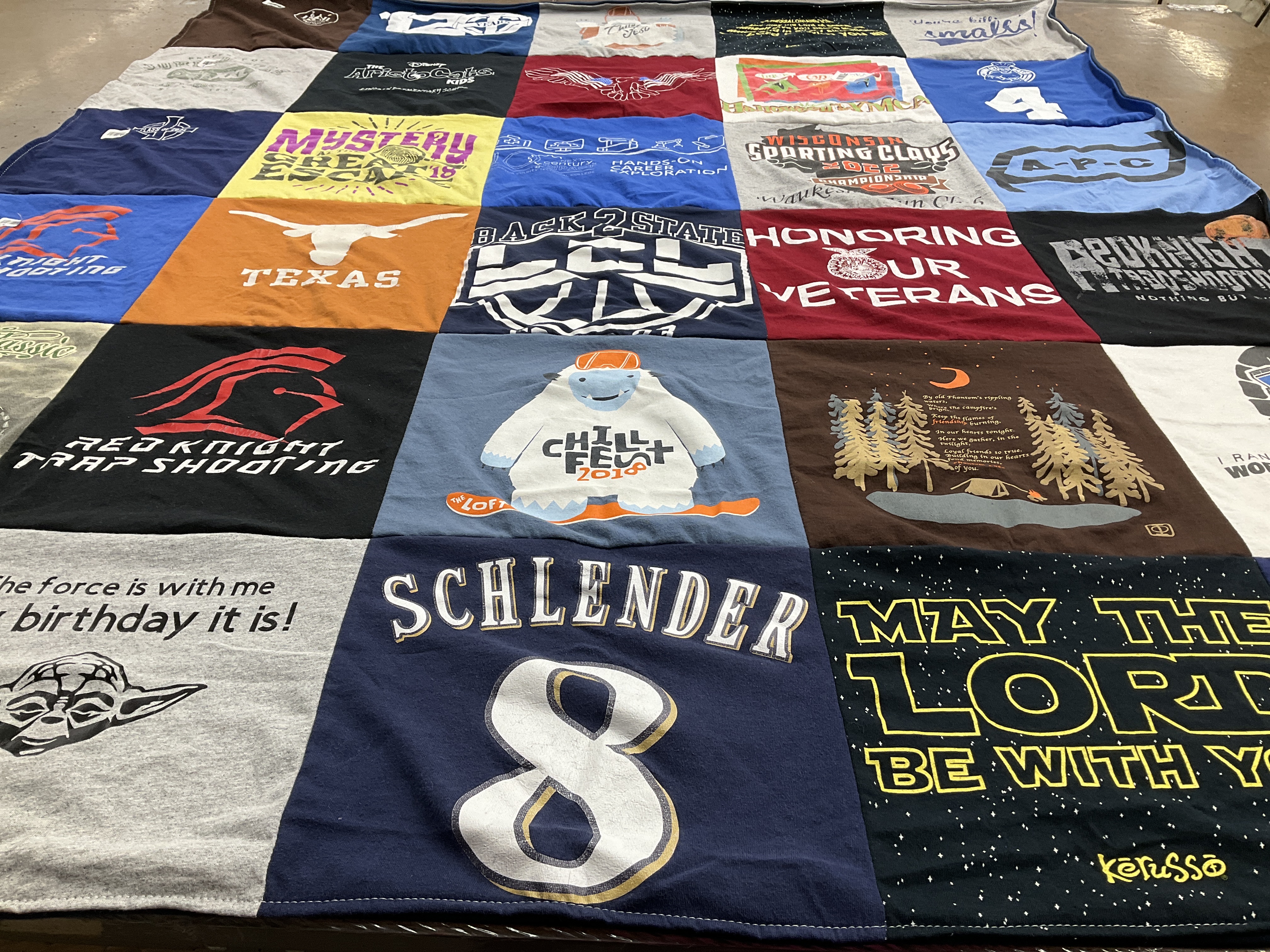 T-shirt quilt from blackhawk technical college by LINDA from WI
