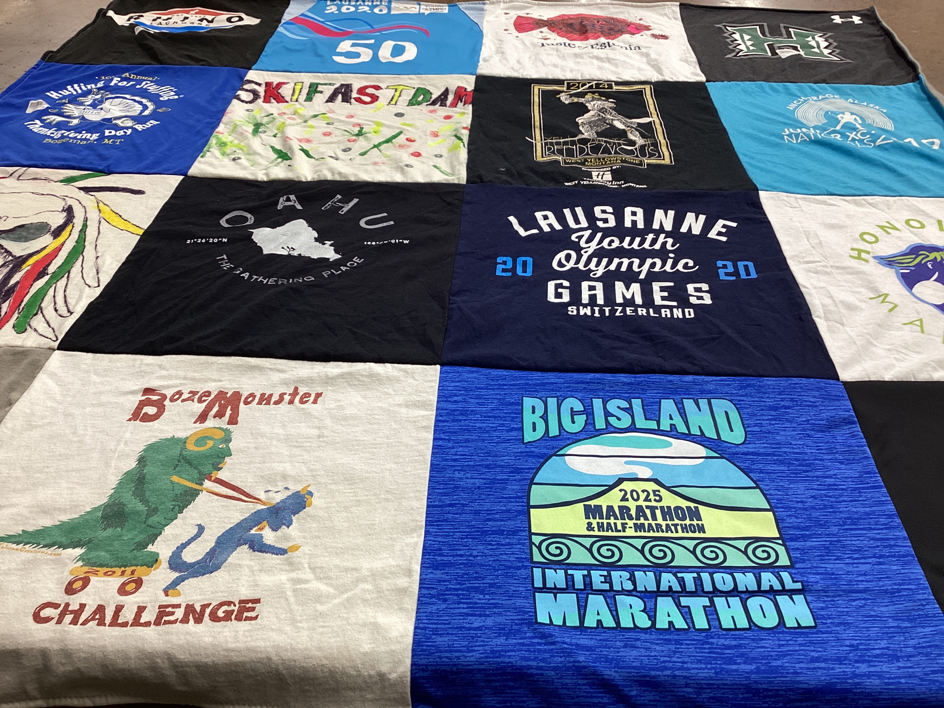 T-shirt quilt from university of hawaii by jane from MT