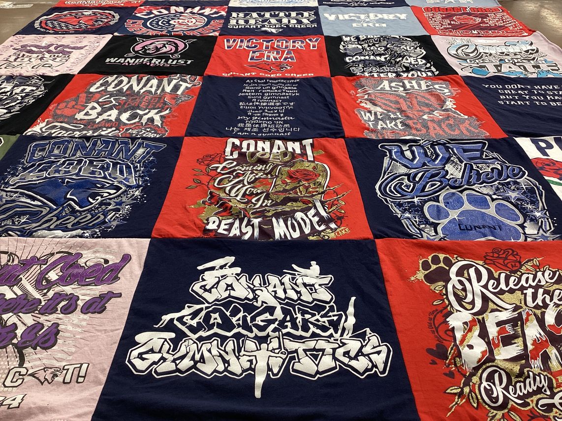 T-shirt quilt featuring conant high school by Melissa from IL