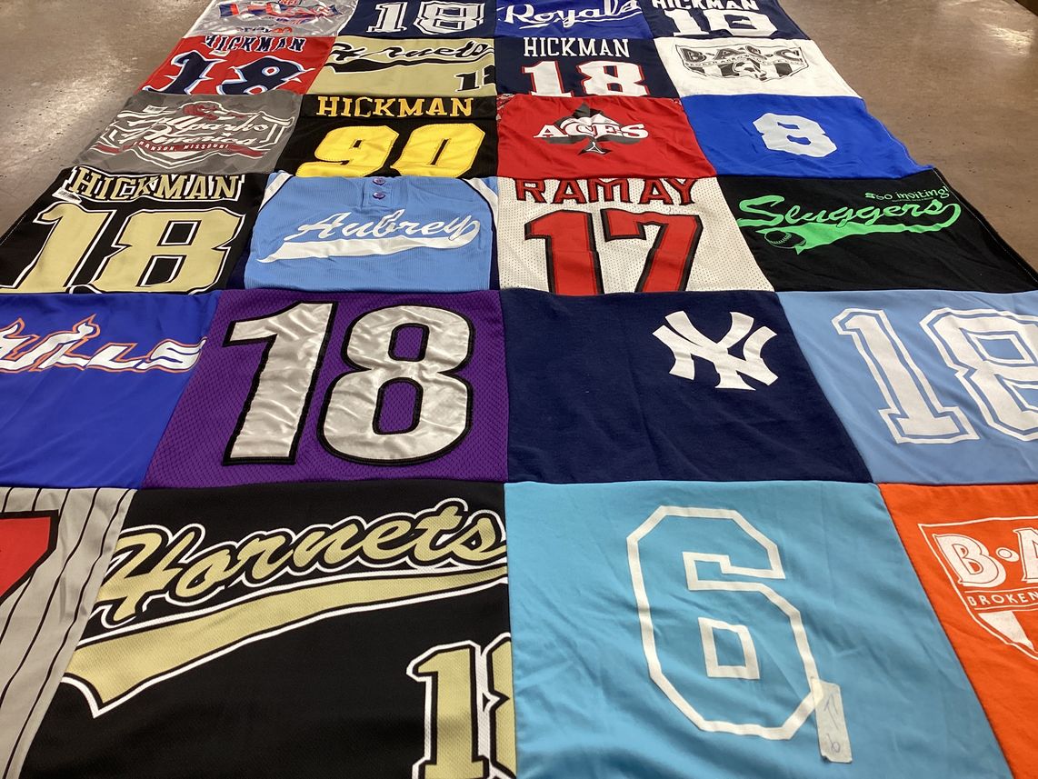 T-shirt quilt featuring hickman hornets by Amy from CA