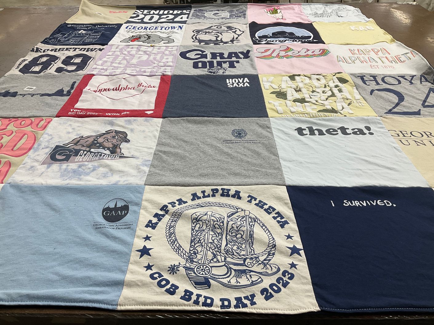 T-shirt quilt from georgetown university by Katie from NY