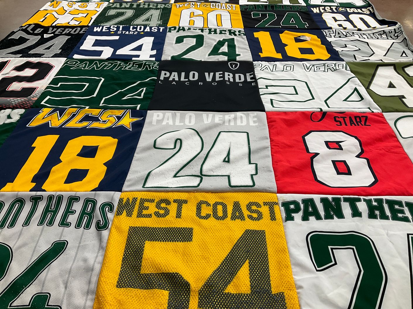 T-shirt quilt featuring west coast panthers, palo verde lacrosse by Aberdeen from NV