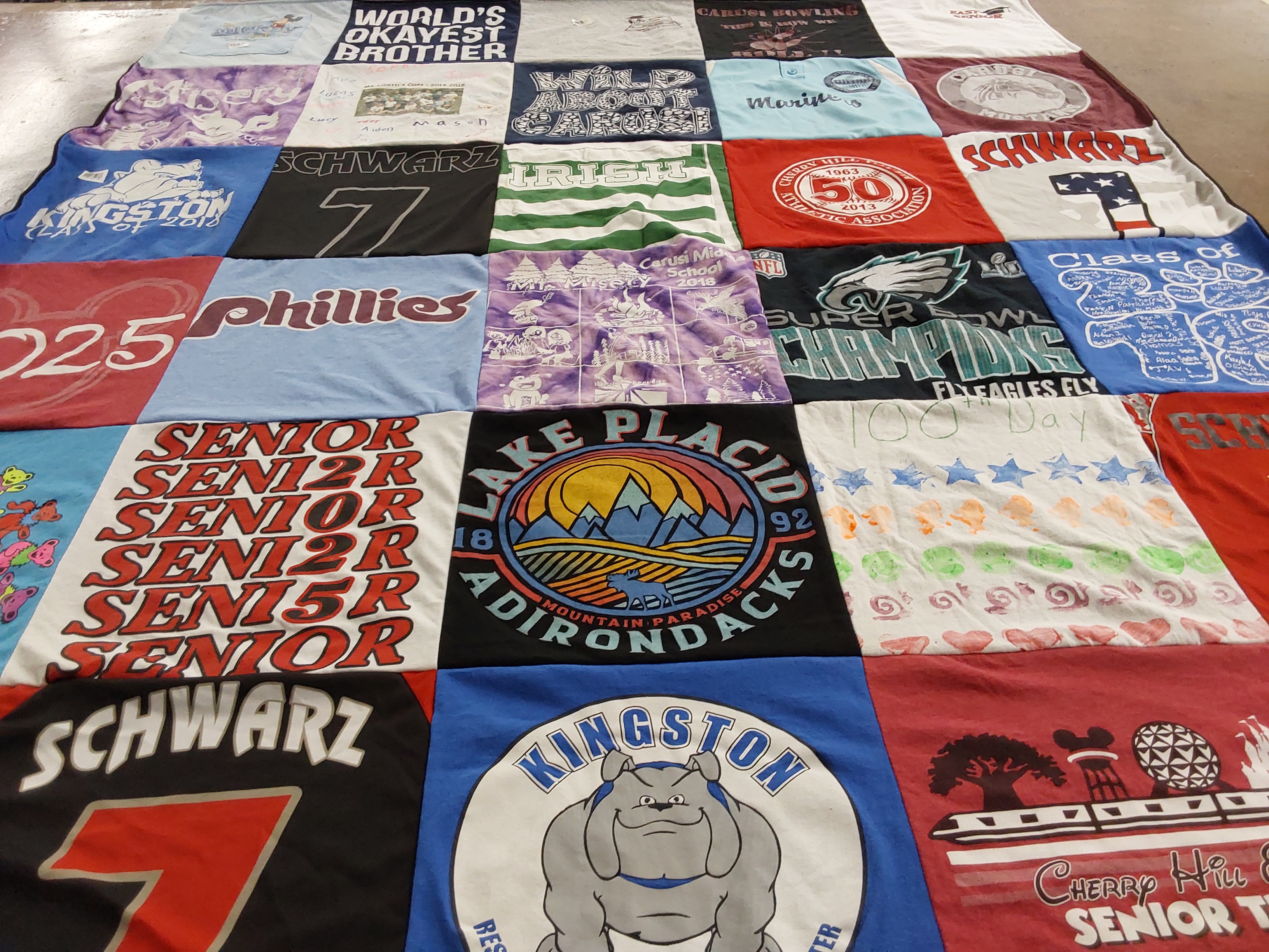 T-shirt quilt featuring philadelphia eagles by Karen from NJ