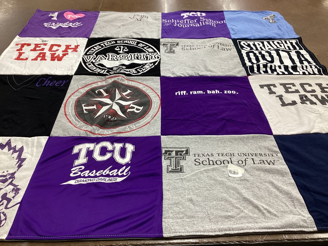 T-shirt quilt featuring texas christian university baseball by Bailey from TX