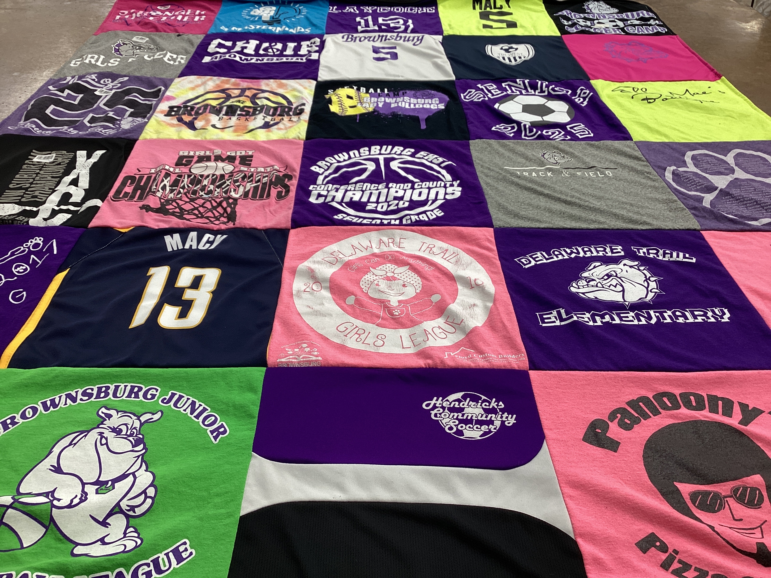 T-shirt quilt featuring brownsburg junior league by Michelle from IN