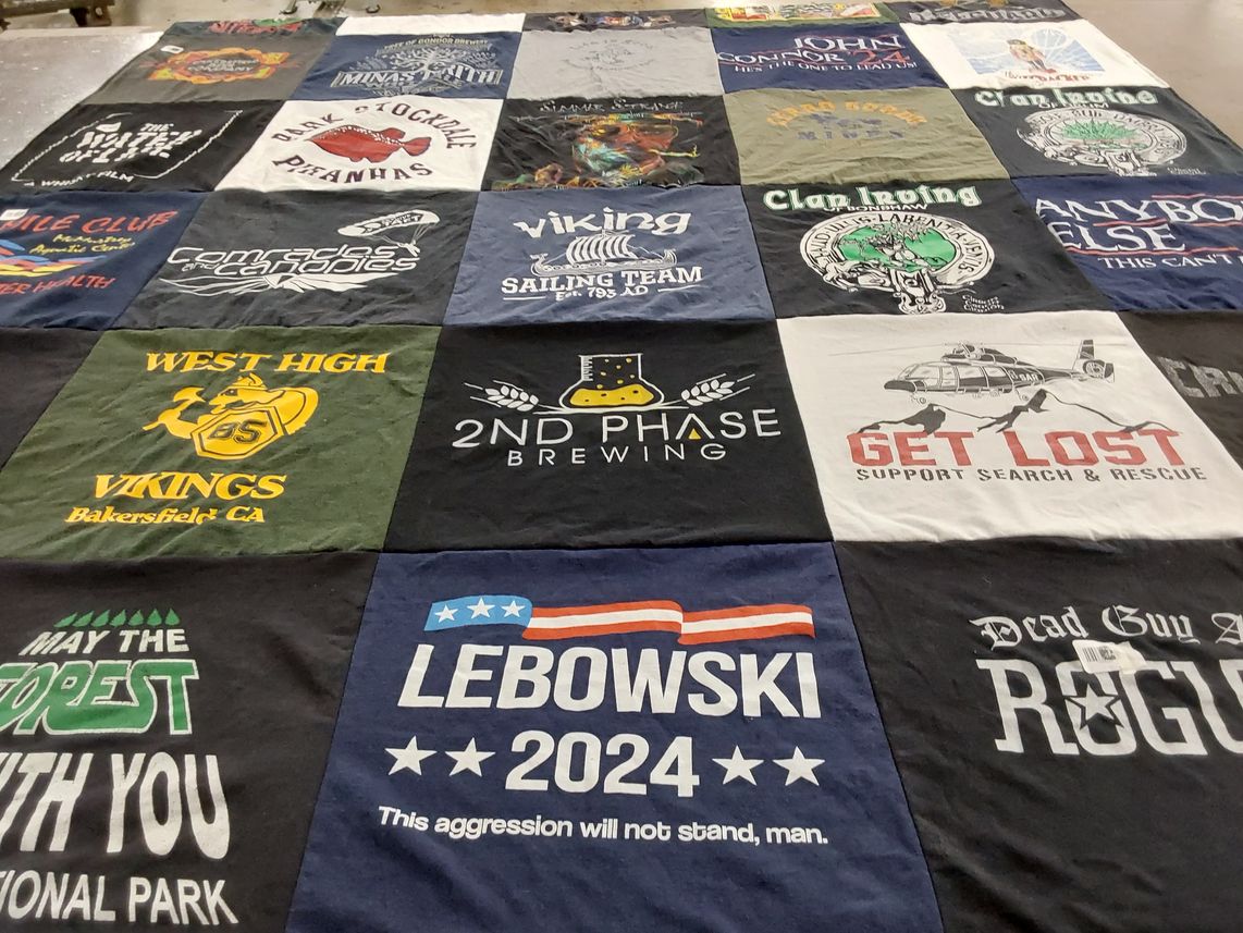 T-shirt quilt featuring west high school vikings by Scott from CA