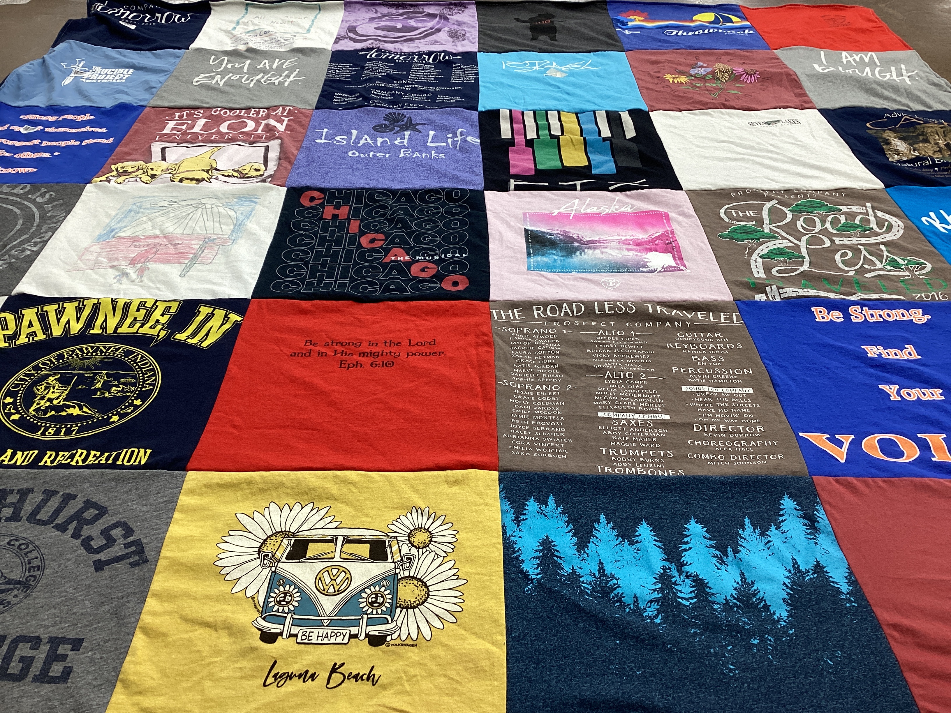 T-shirt quilt from university of pikeville, elon's university by Colleen from IL