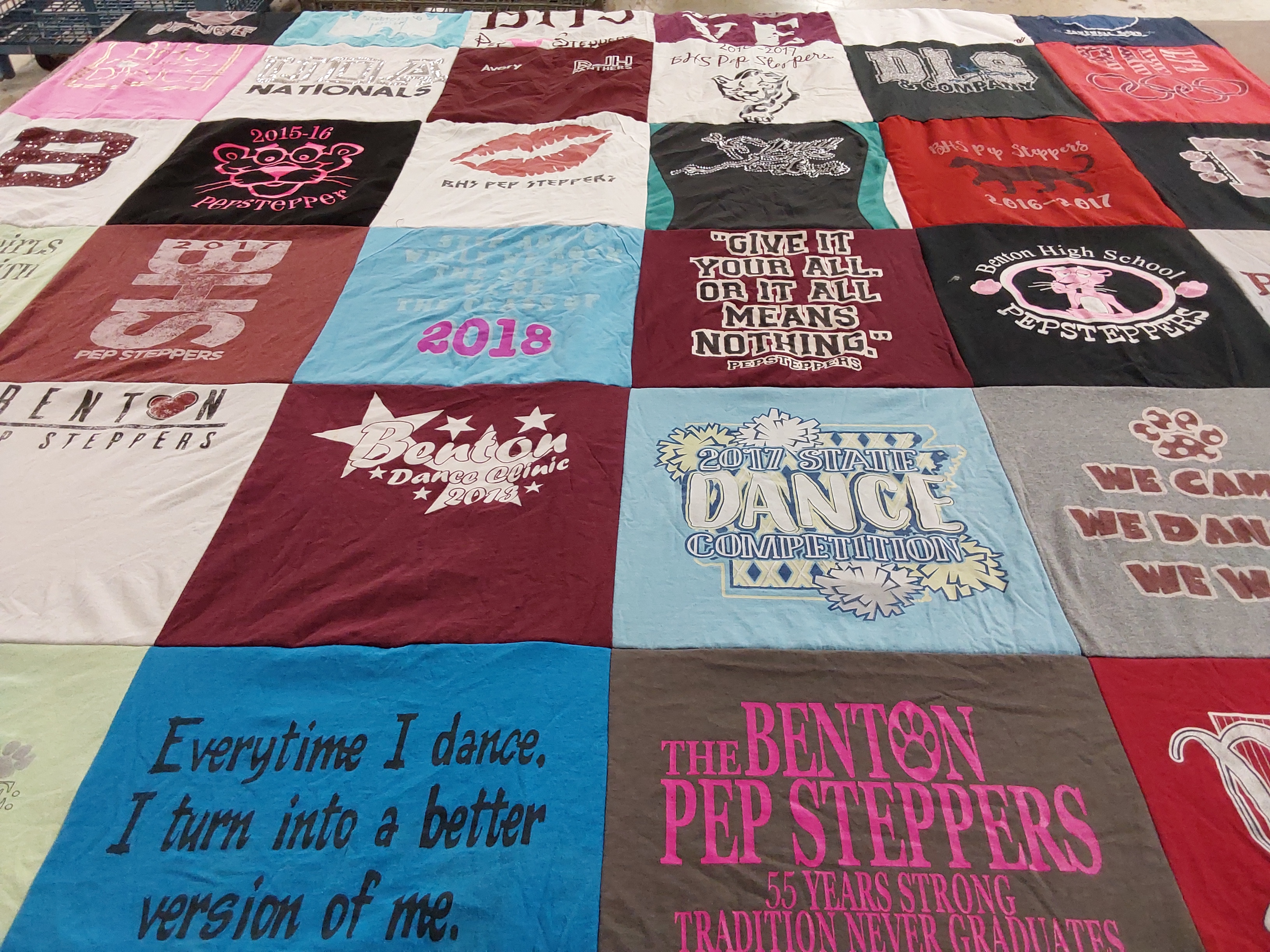 T-shirt quilt from benton high school by Alana from AR