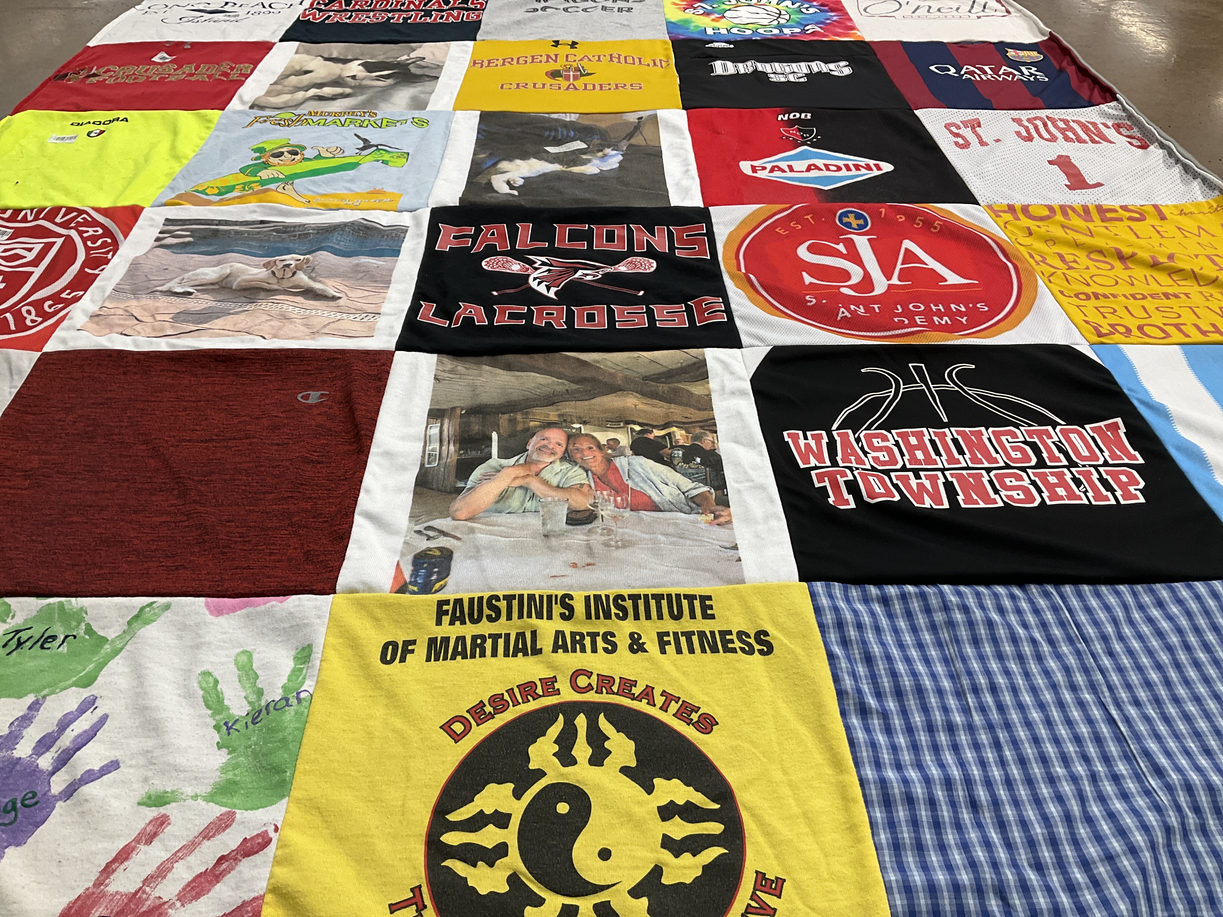 T-shirt quilt featuring falcons lacrosse by Andrea from NJ