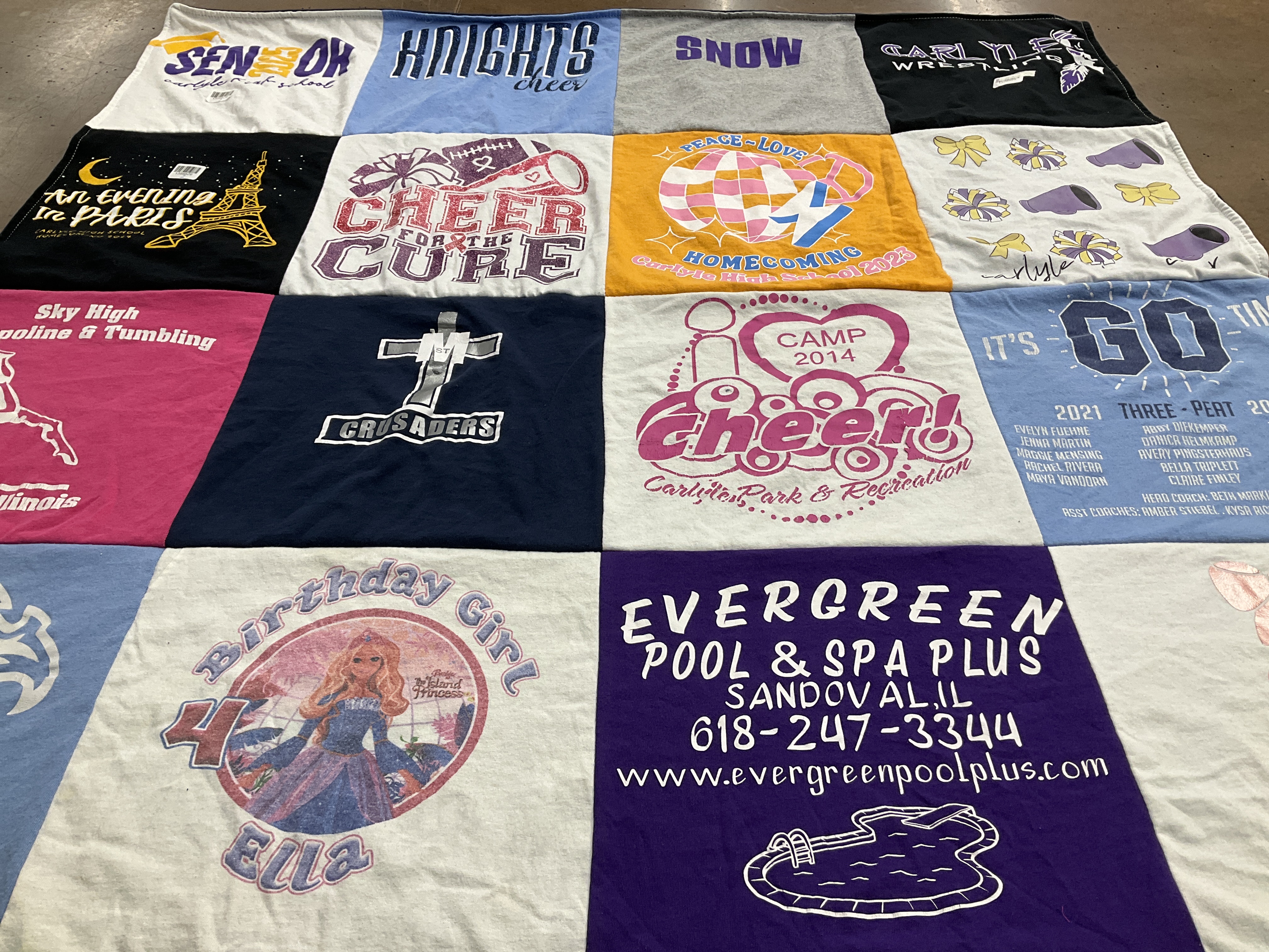 T-shirt quilt featuring carlyle crusaders by Jane from IL