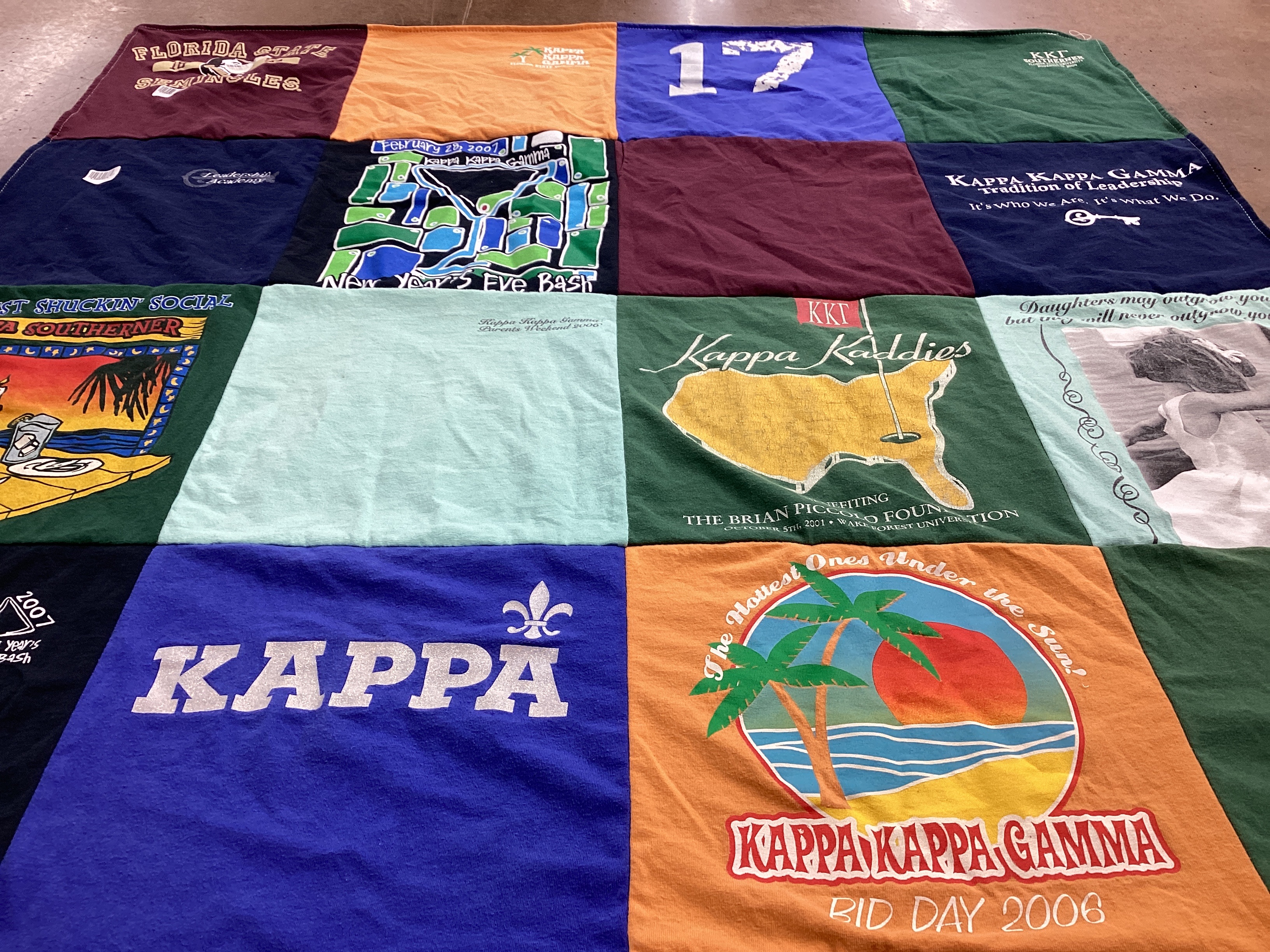 T-shirt quilt from waco university by Judith from FL