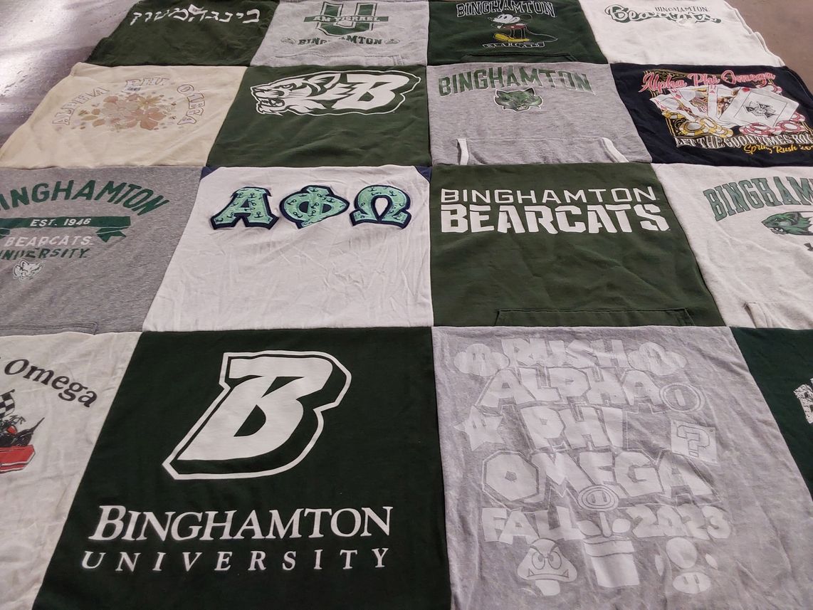 T-shirt quilt featuring binghamton bearcats by Carly from NJ