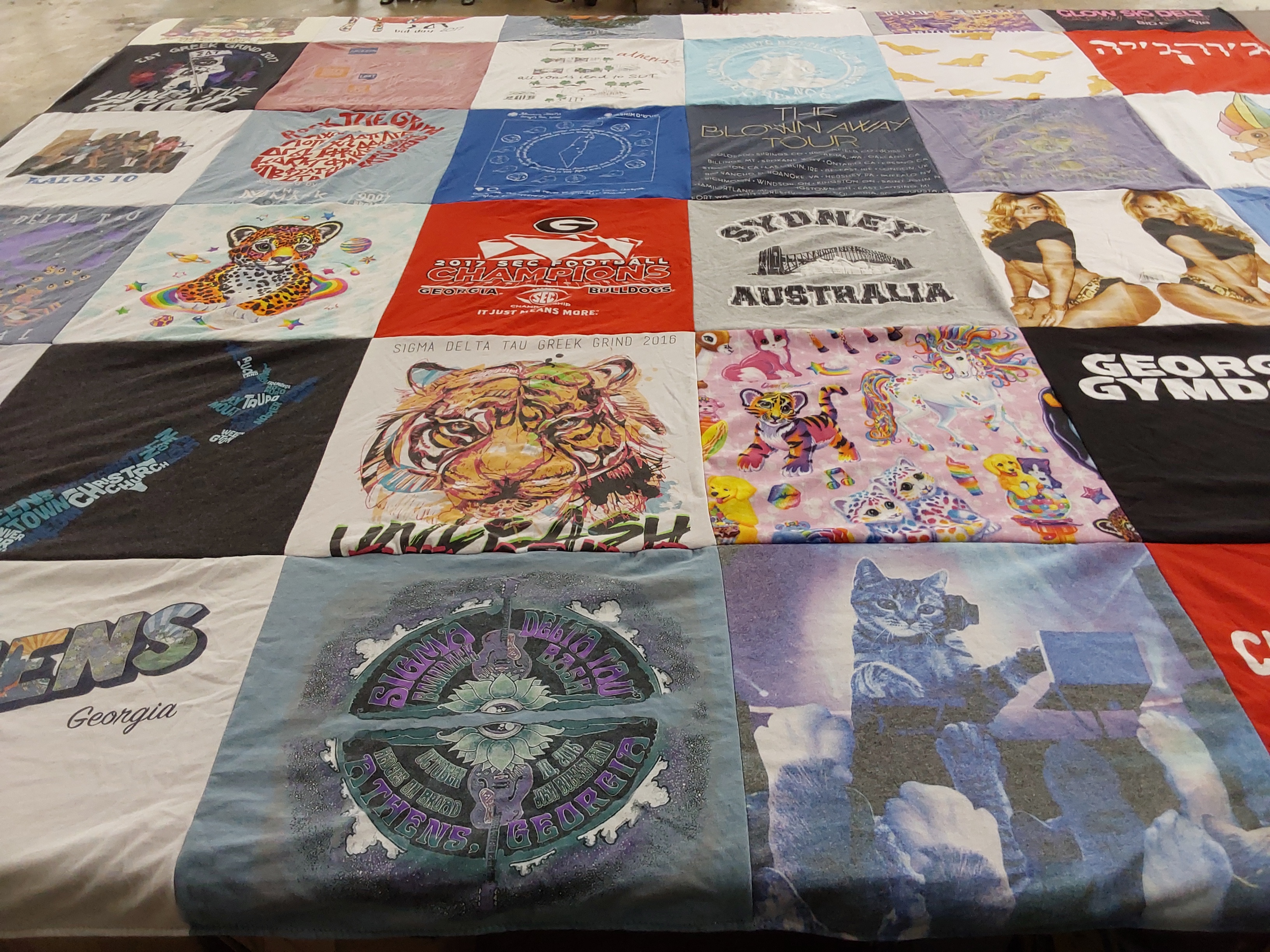 T-shirt quilt from university of georgia, university of sydney by Maddy from SC