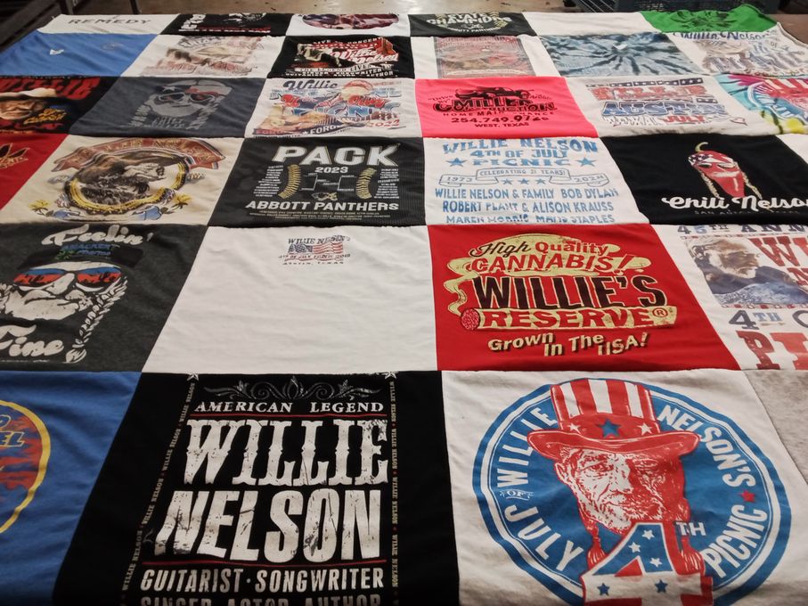 T-shirt quilt featuring abbott panthers by Kelly from TX