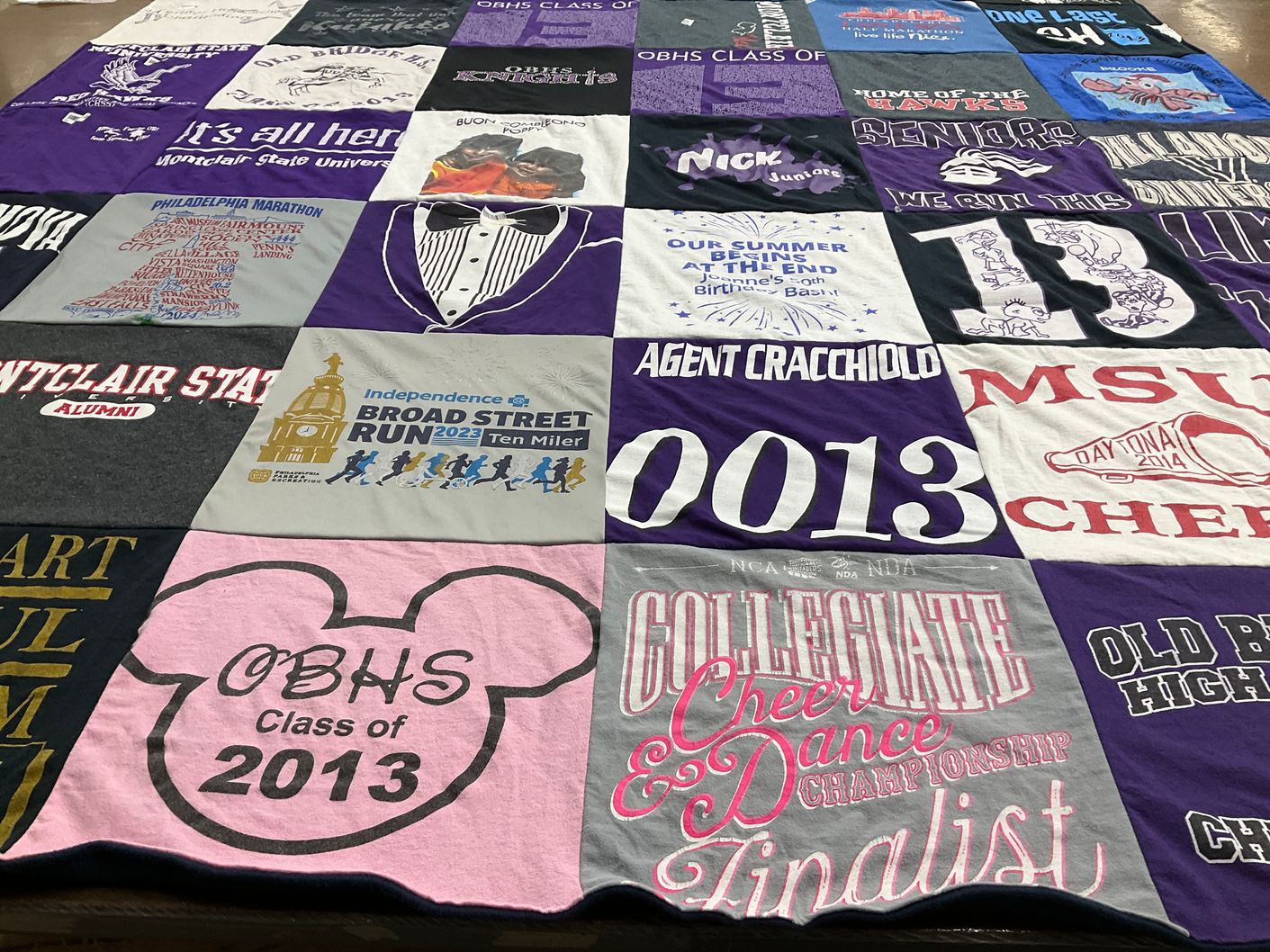T-shirt quilt featuring msu cheerleading by Brooke from PA