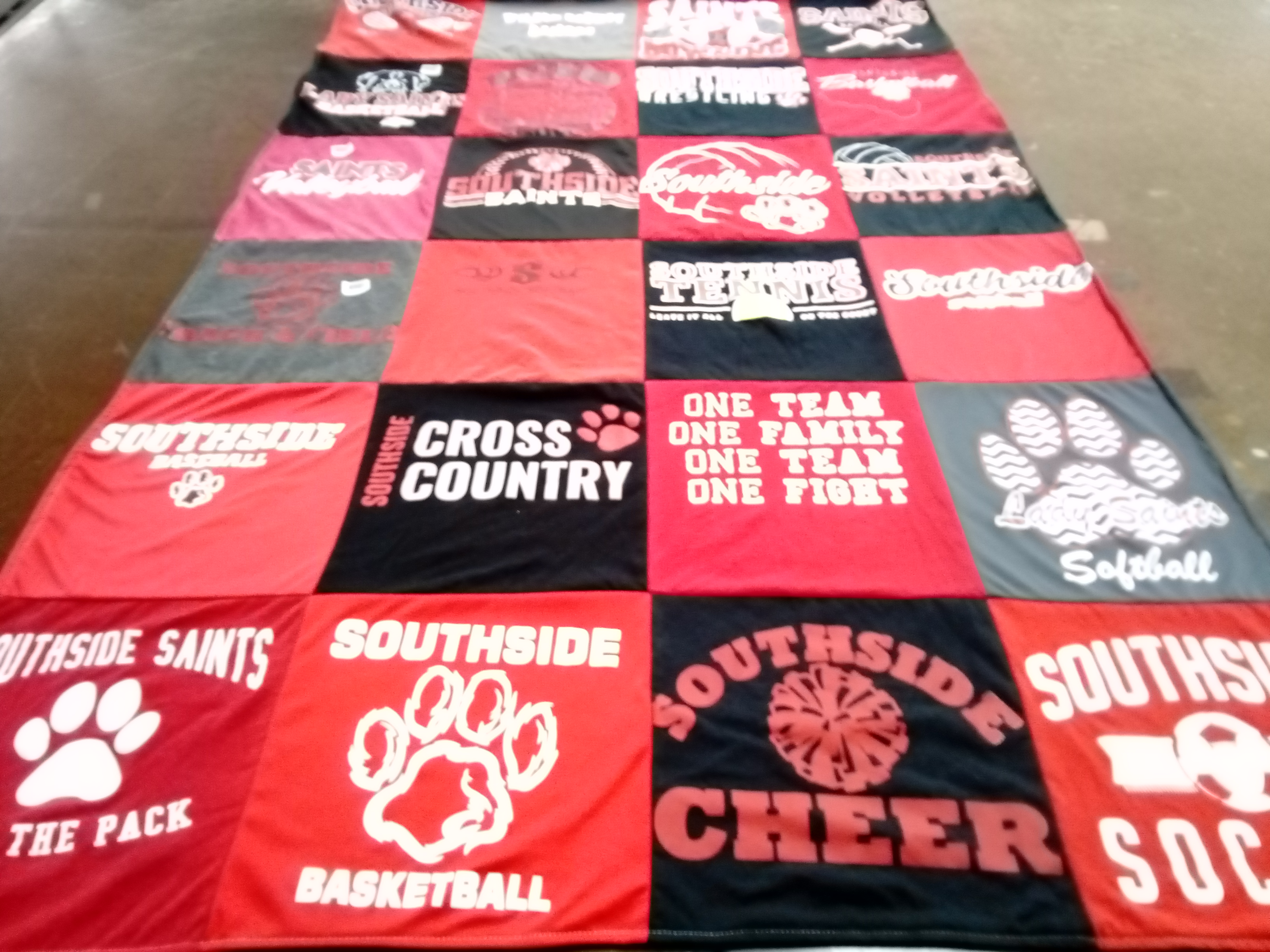T-shirt quilt featuring southside basketball, southside cheer by Suzanne from TN